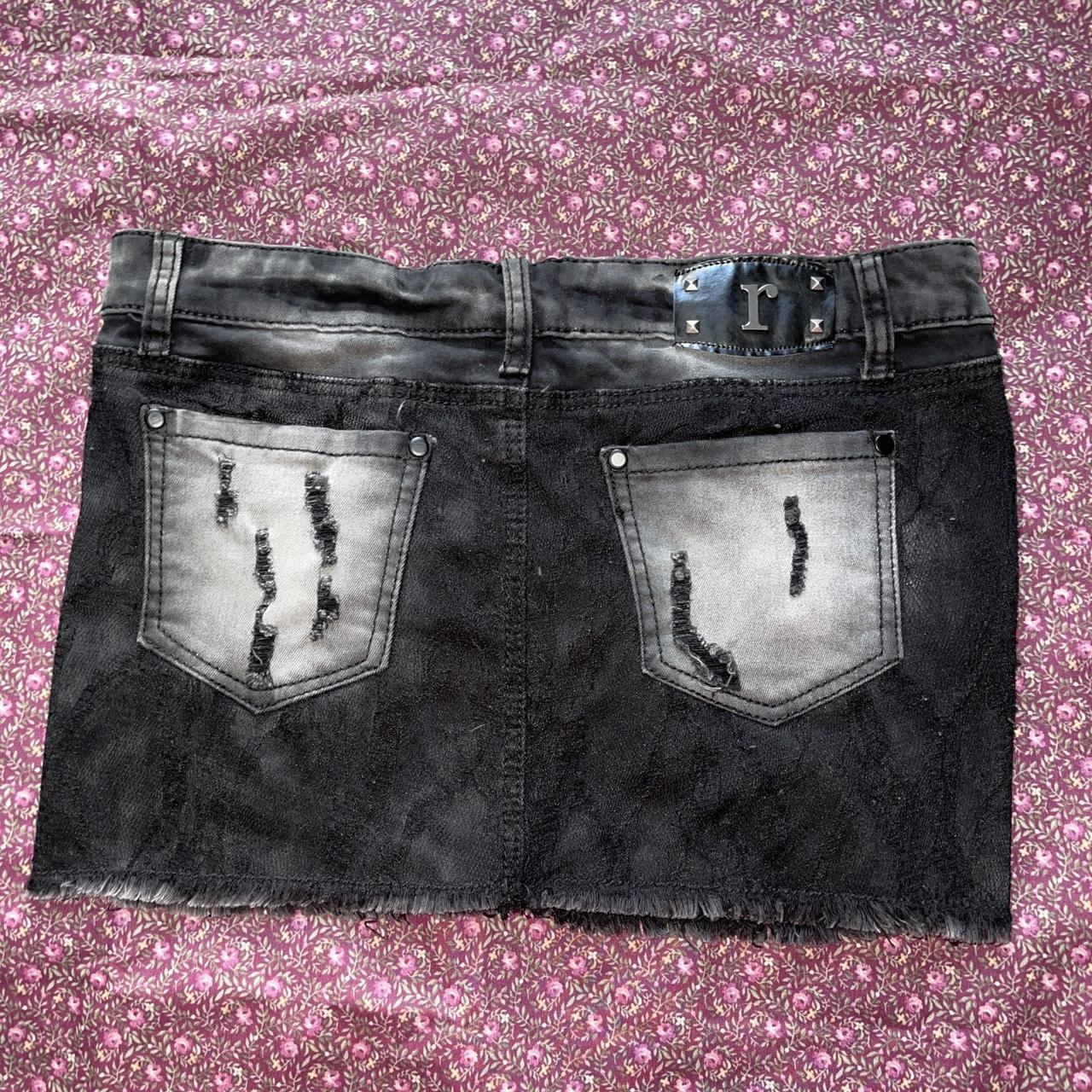 Rue 21 Black Denim Skirt Size 9 10 Some bunching in. Depop