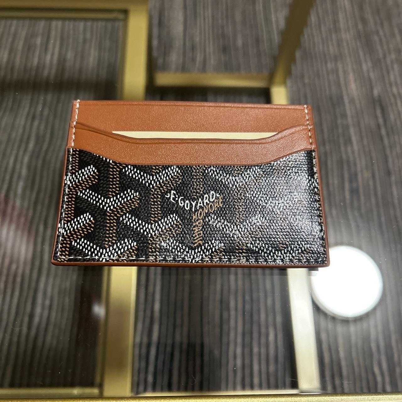 Goyard card shop holder brown