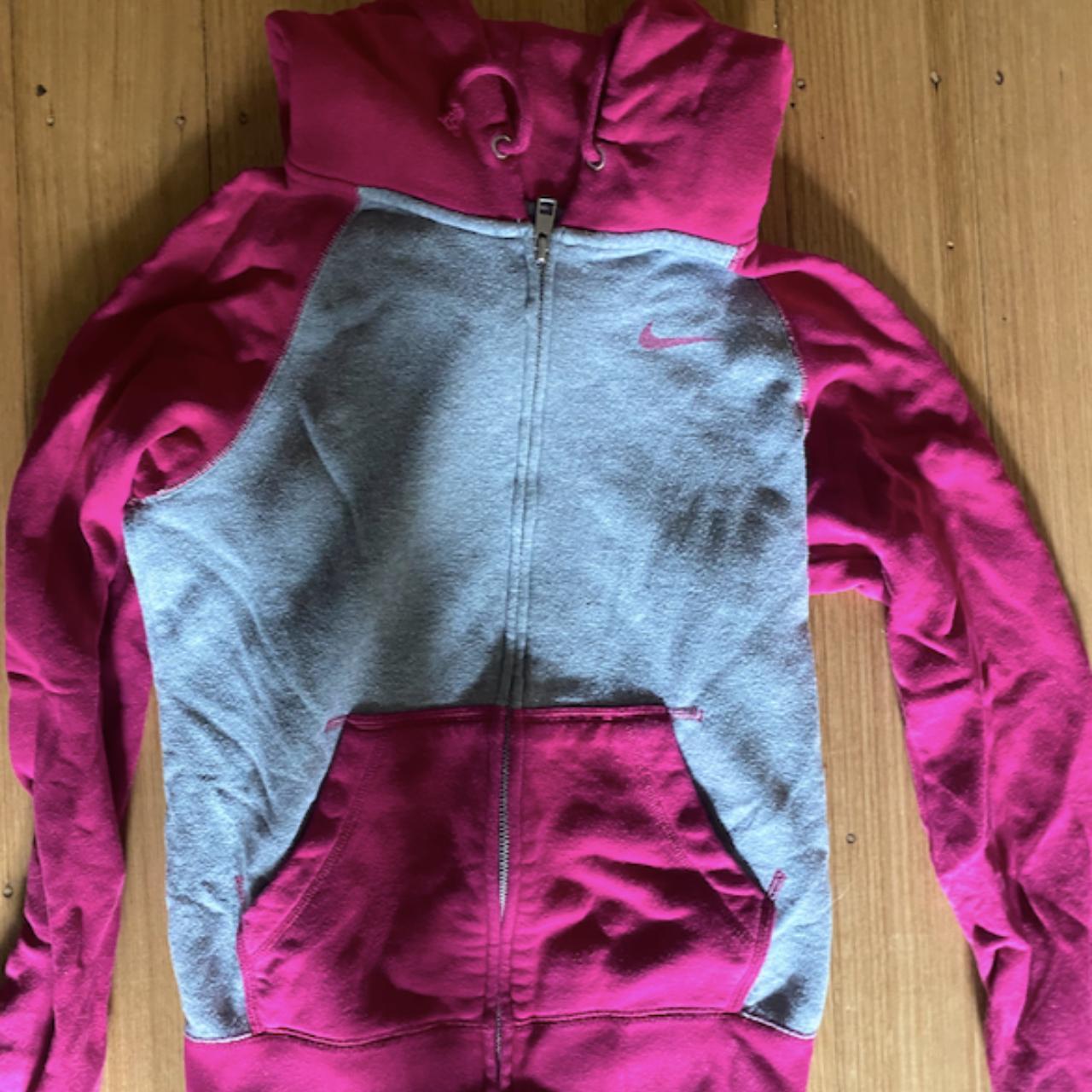 Y2k Vintage Nike Zip Hoodie store Gray/purple/pink