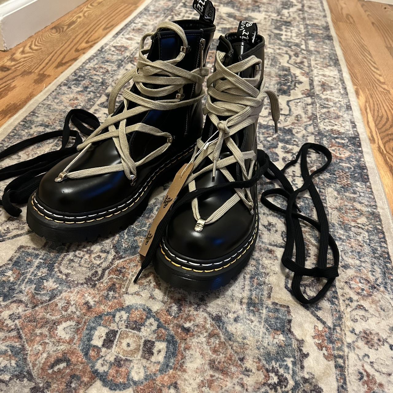 rick owen’s doc martens, 43, with extra laces