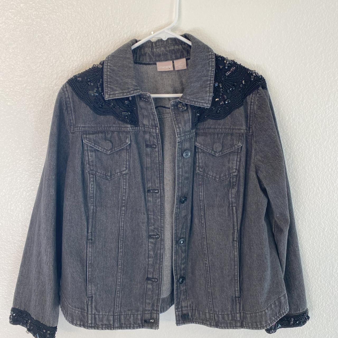 Chicos black denim outlet jacket