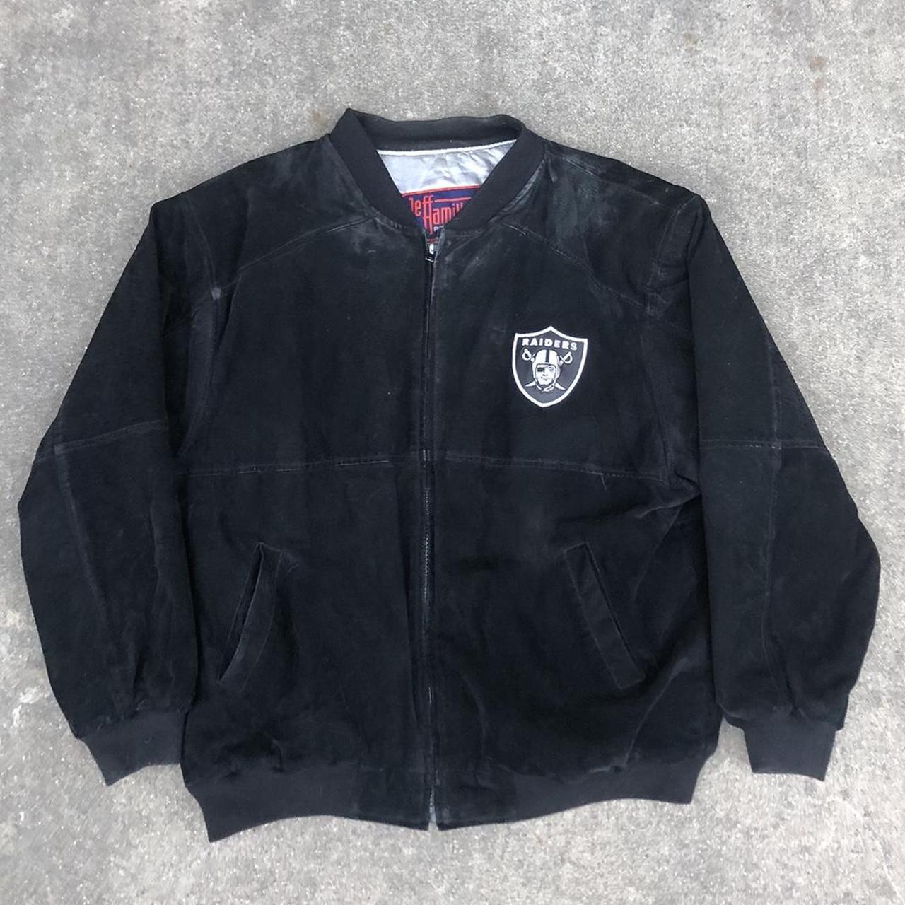 Outlet NFL Raiders suede bomber jacket