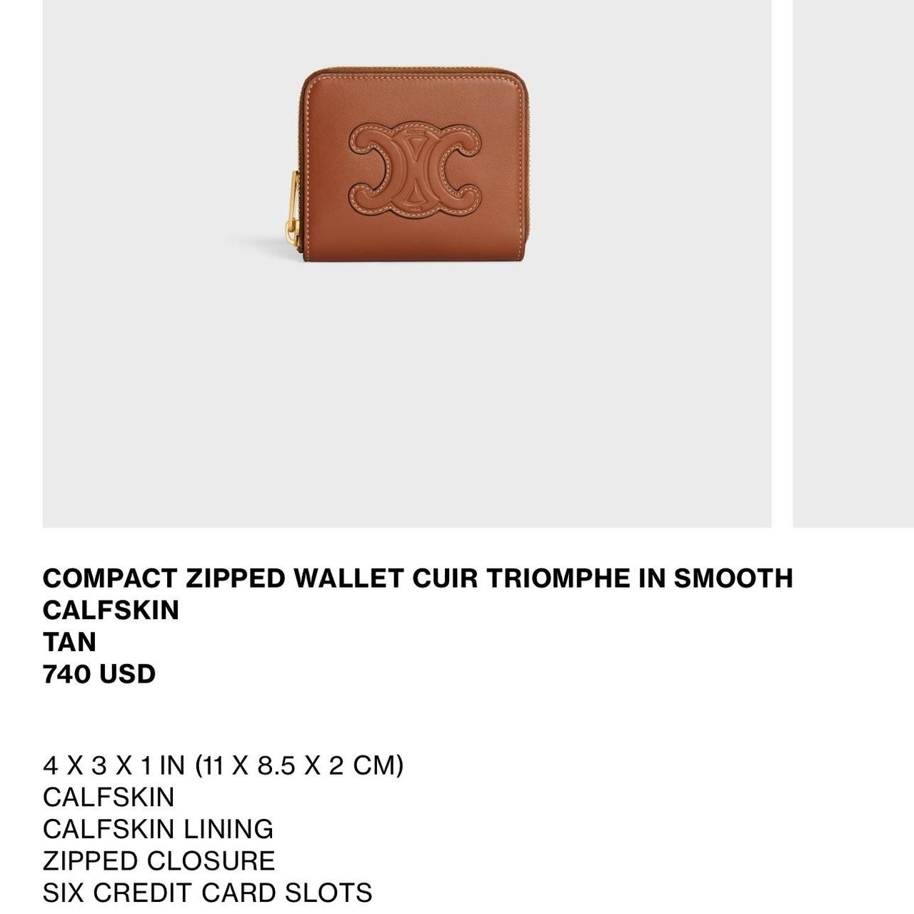 CELINE COMPACT ZIPPED WALLET CUIR TRIOMPHE IN SMOOTH | Depop