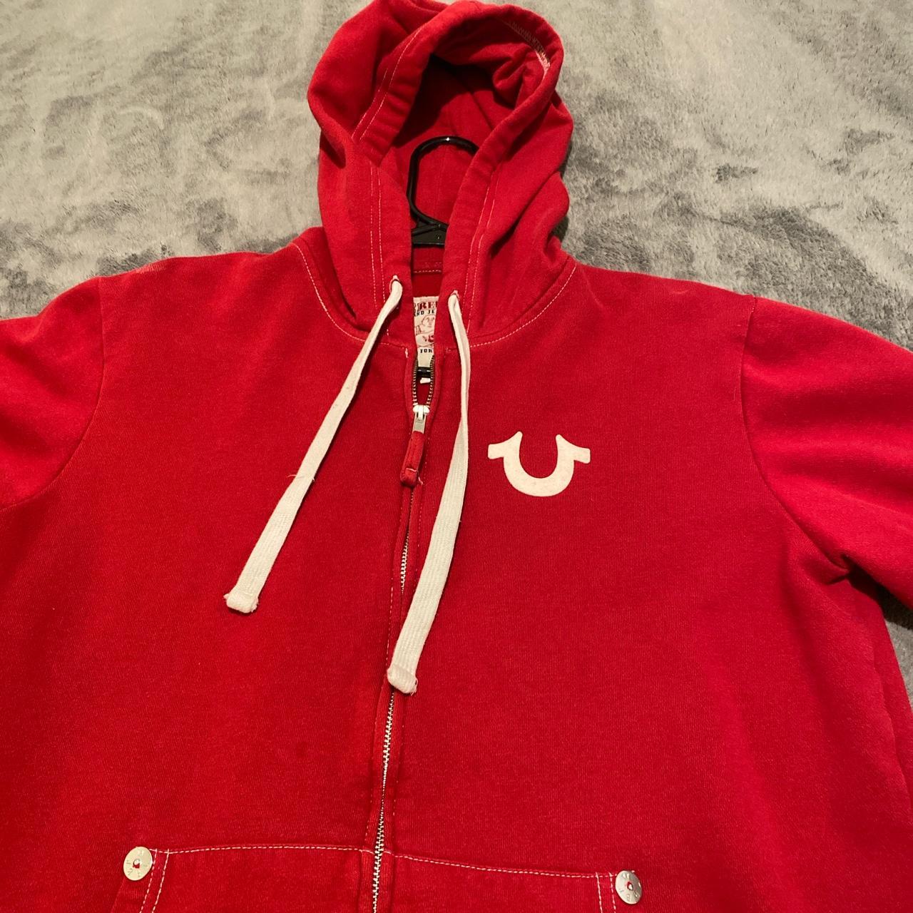 Red True Religion Zip up jacket Depop