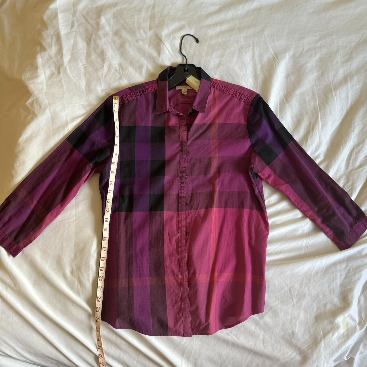 Burberry purple plaid shirt best sale