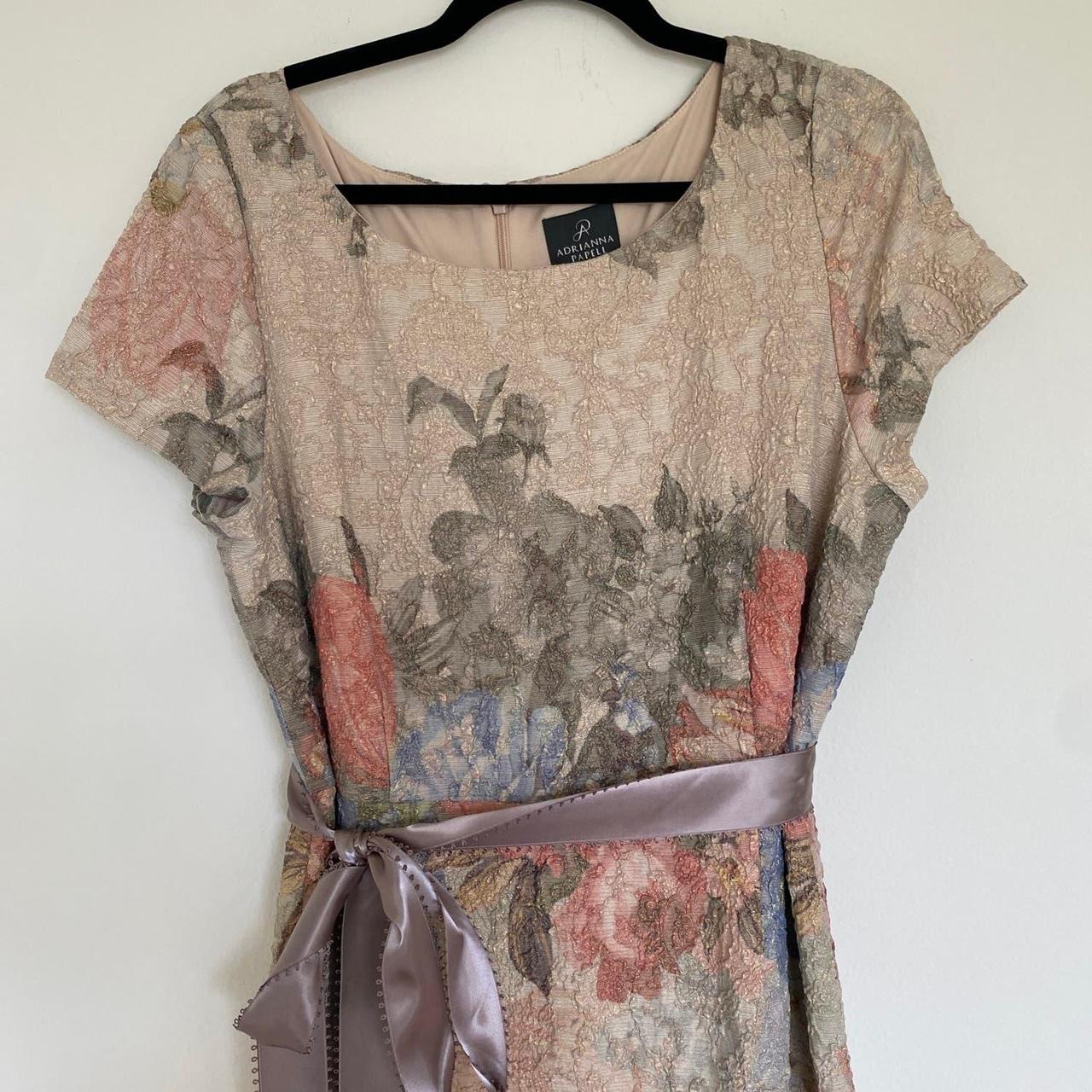 Adrianna Papell Matelass Floral Jacquard Column Depop