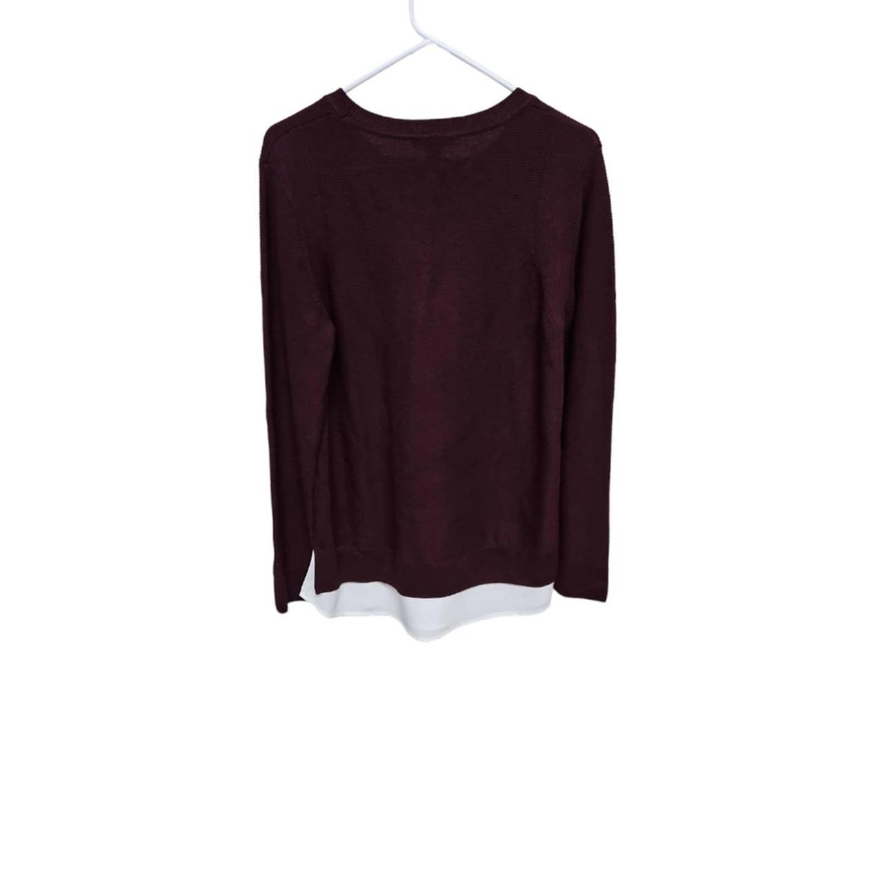 Hilary Radley Ladies' Wine Red Long Sleeve Two-Fer - Depop