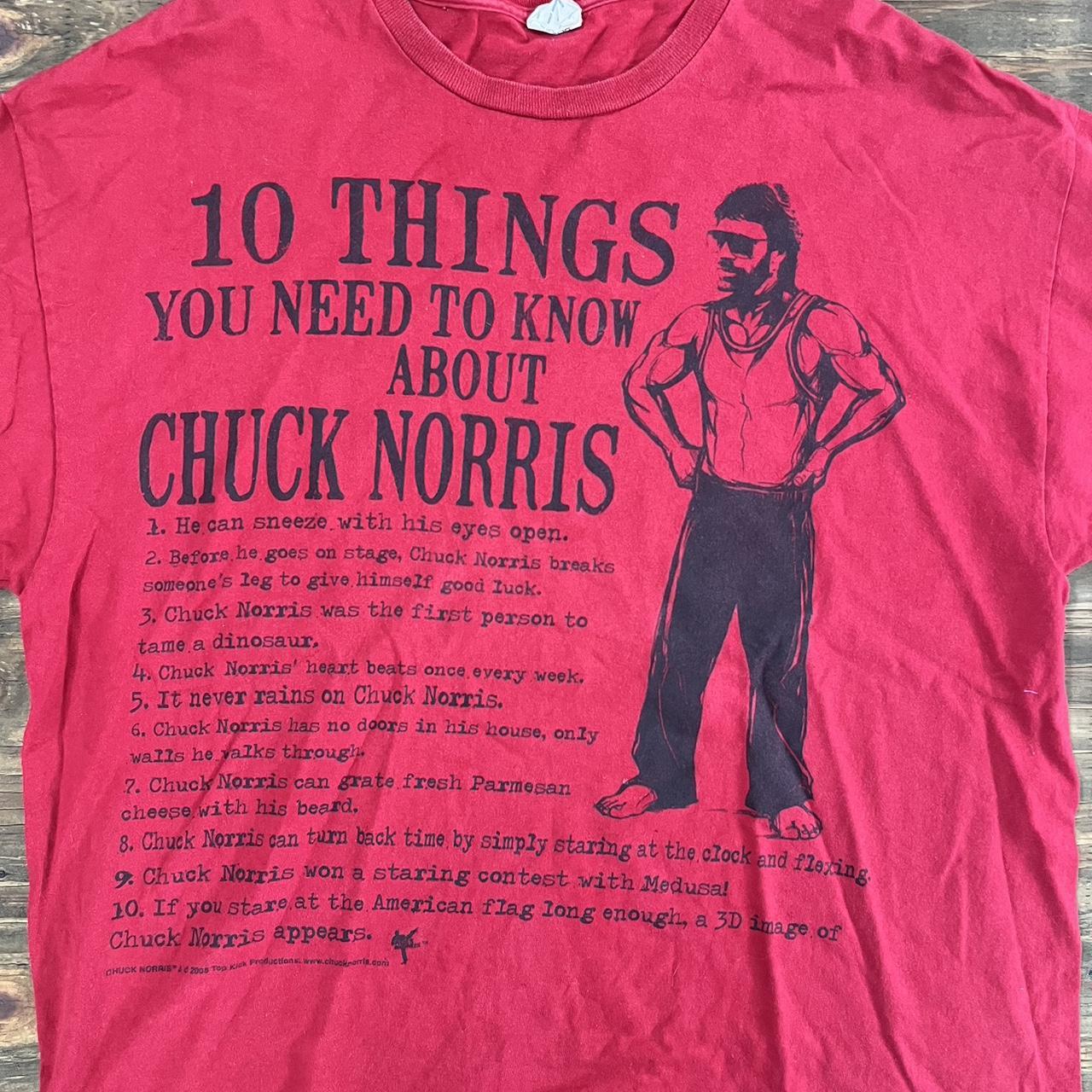 VINTAGE Y2K CHUCK NORRIS TEE 10 THINGS YOU NEED TO