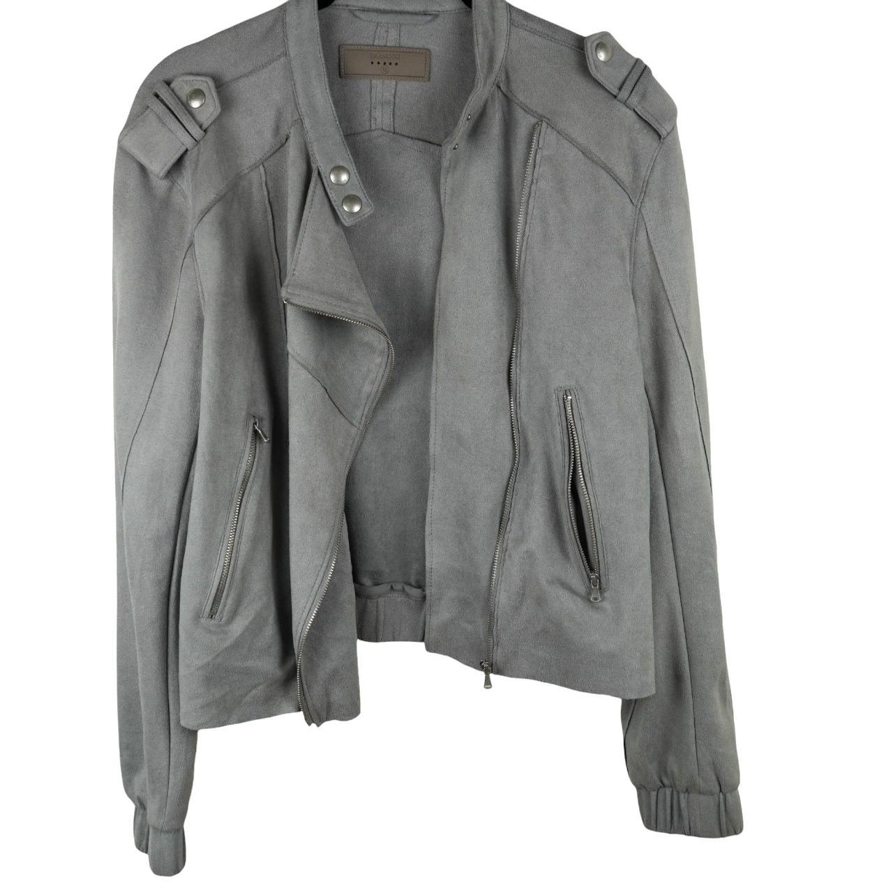 BLANKNYC Faux newest Suede Moto Bomber Jacket Vapor Nordstrom Grey Large Women’s