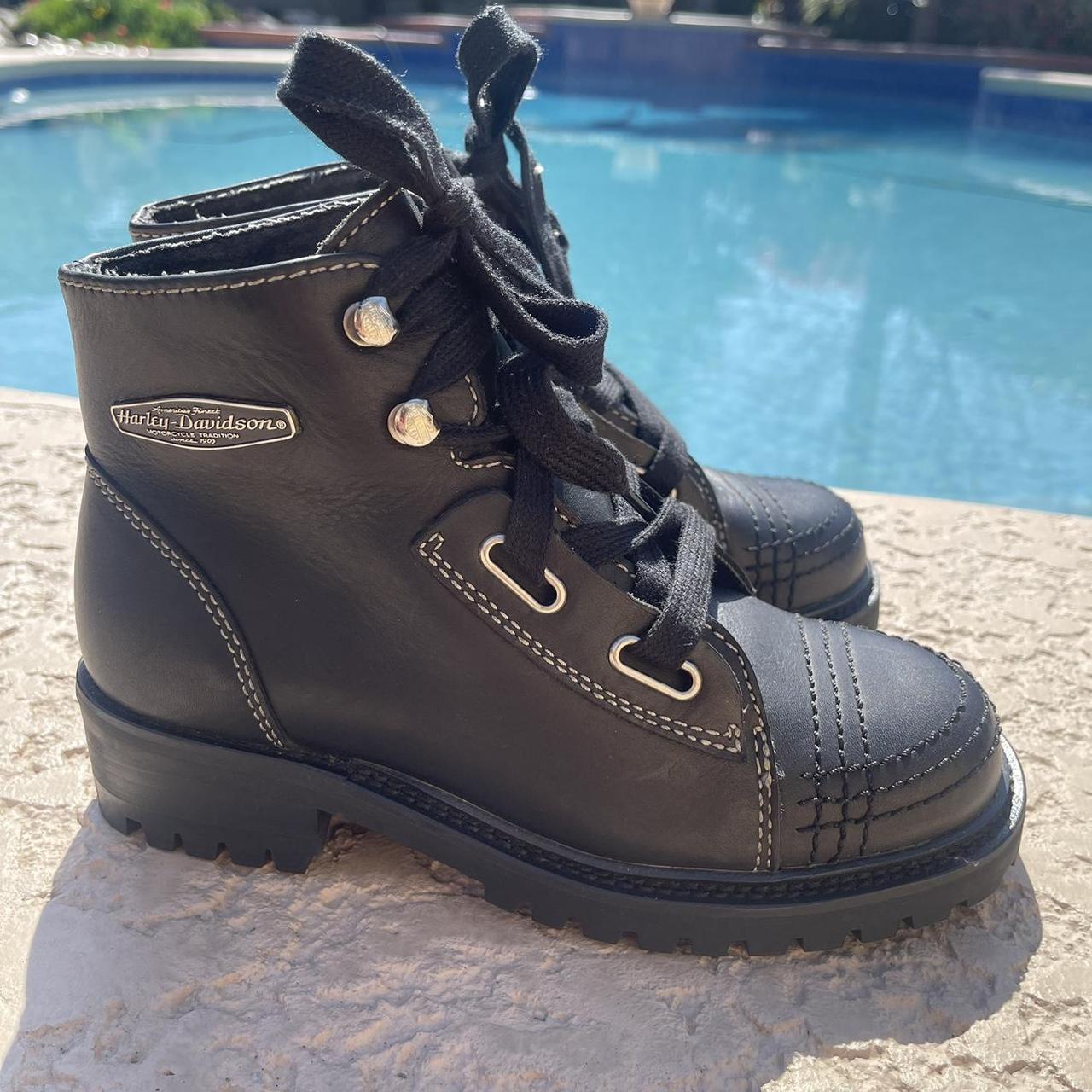 Harley Davidson women Boots Size 6 Black Leather... Depop