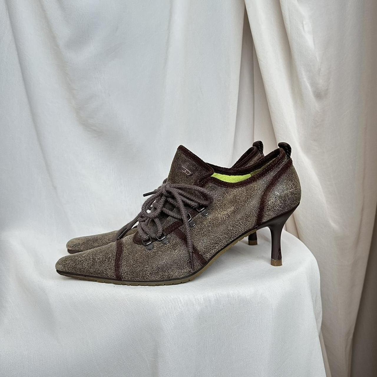 diesel pointy stiletto lace up kitten heels - Depop