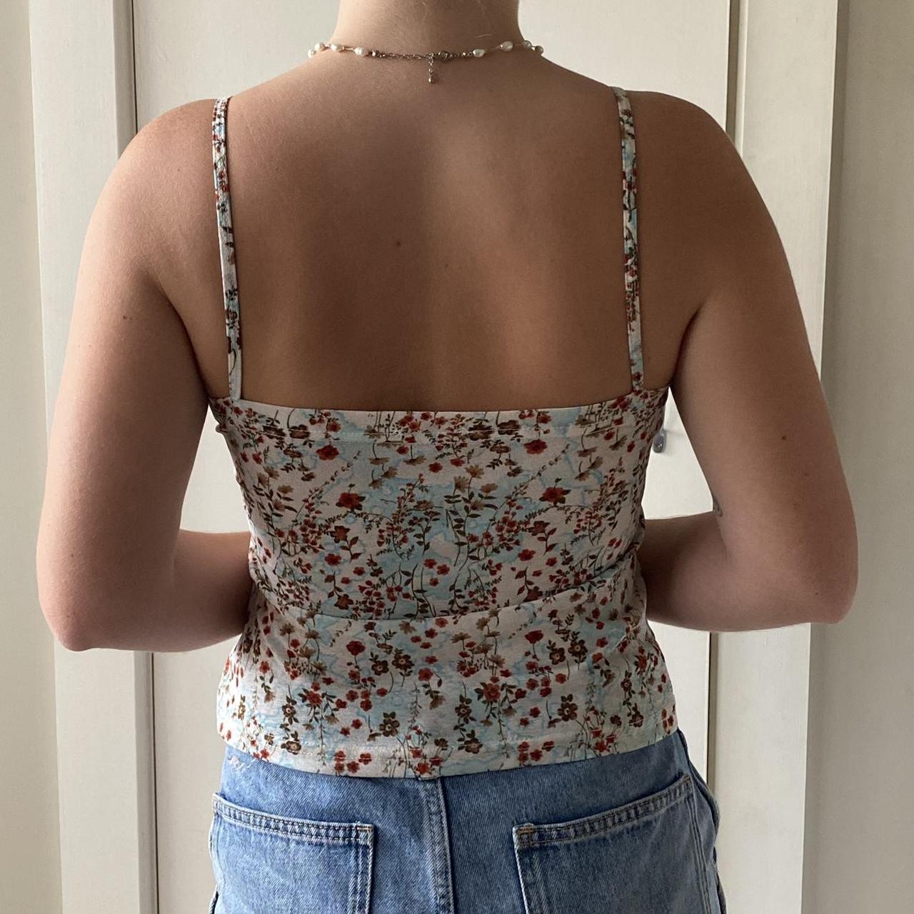 VALLEY GIRL vintage cream floral singlet // Depop