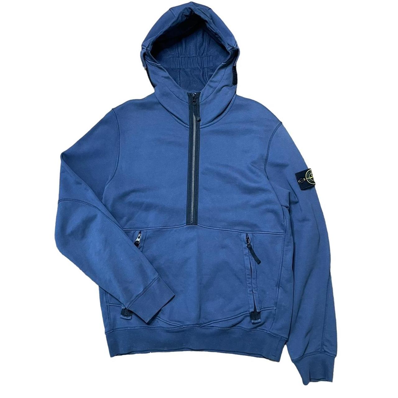 Stone island clearance zip hoodie blue