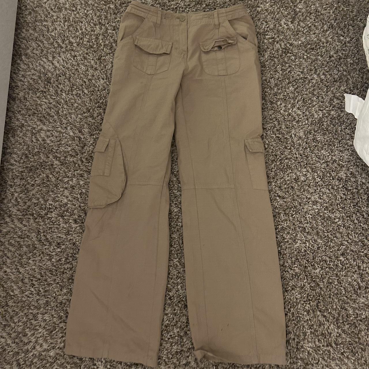 Brandy Melville tan cargo pants, worn only once ,... - Depop