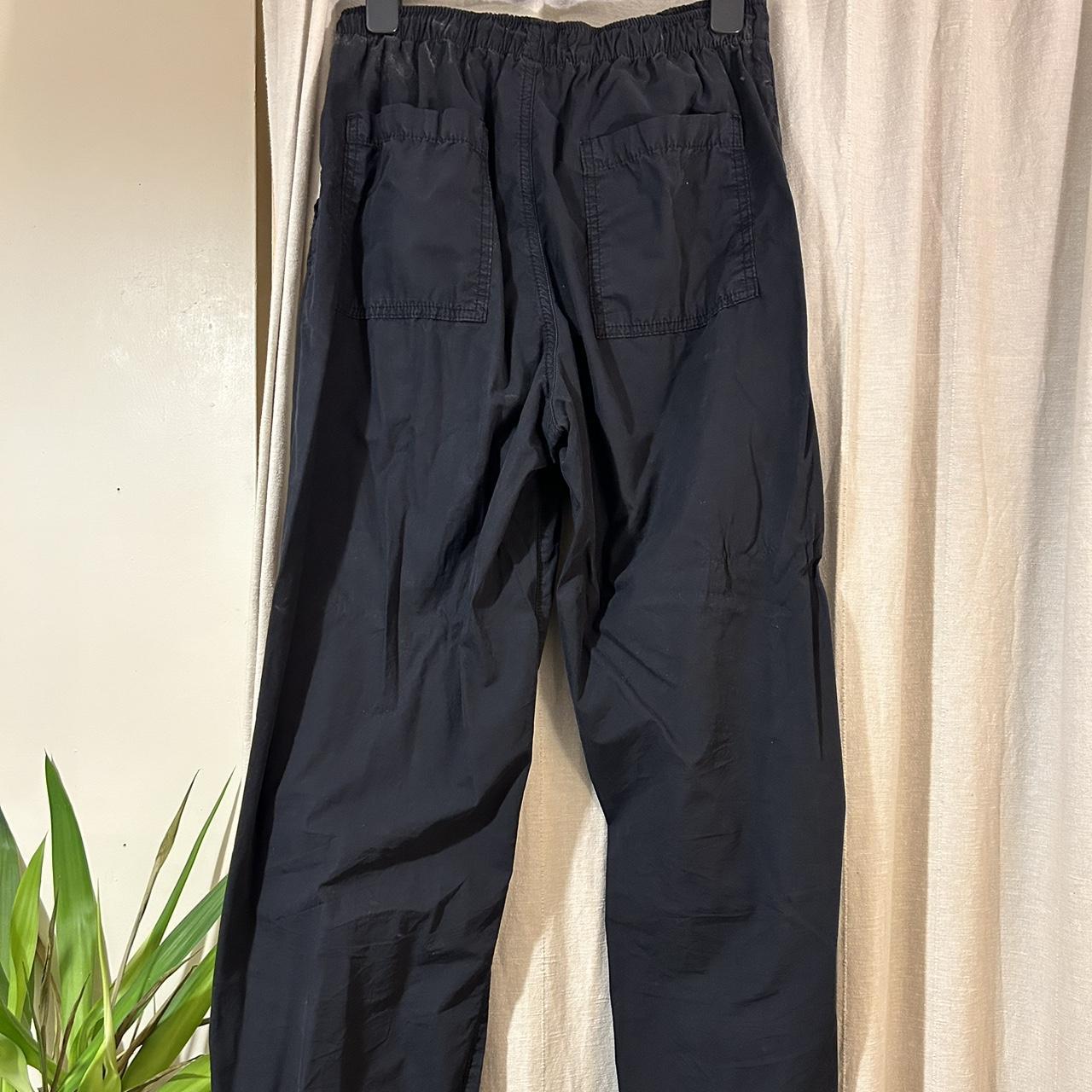 Zara black balloon cargo pants with drawstring waist... - Depop