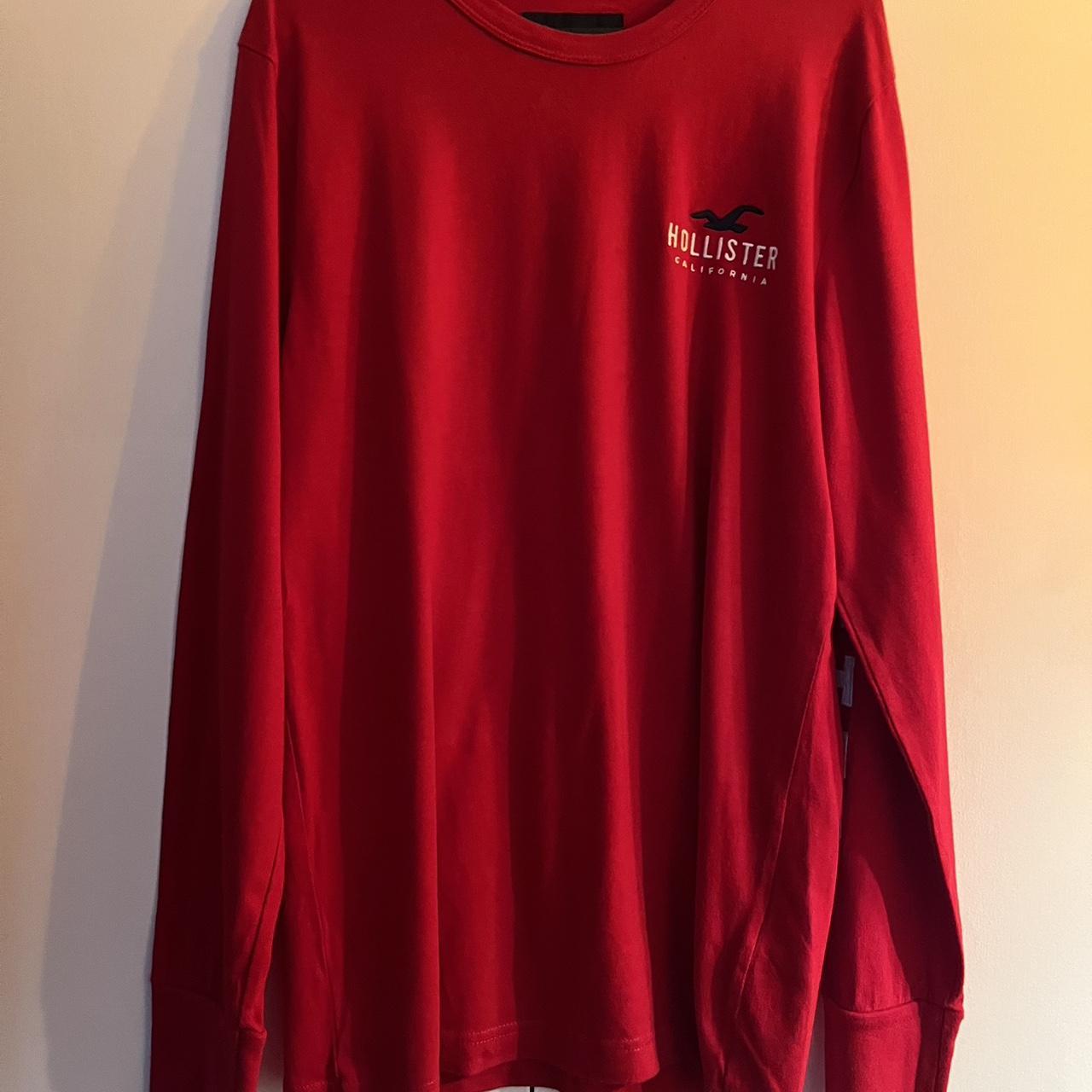 Hollister Shirts Long Sleeve Men Red Hollister Long Sleeve T Shirt