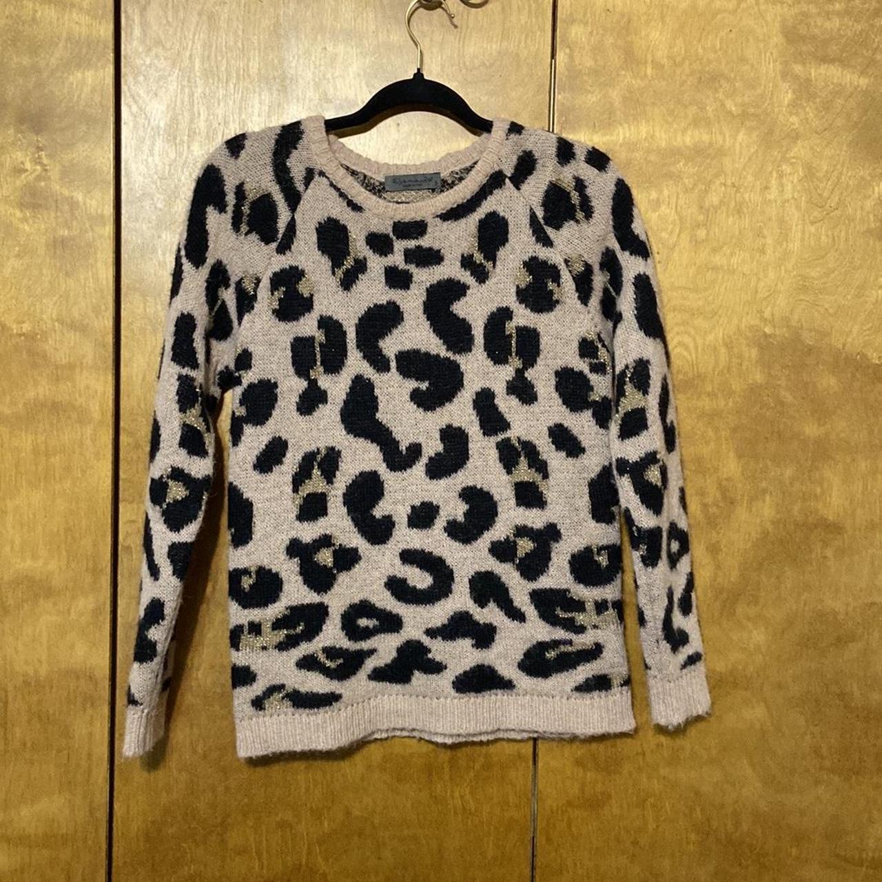 Anthropologie Elsamanda Cheetah Sweater Small - Depop