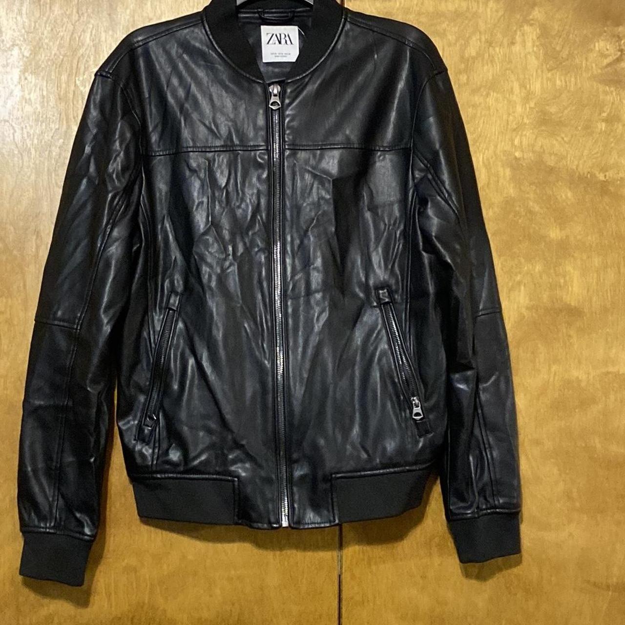 Zara Faux Leather Jacket Medium - Depop