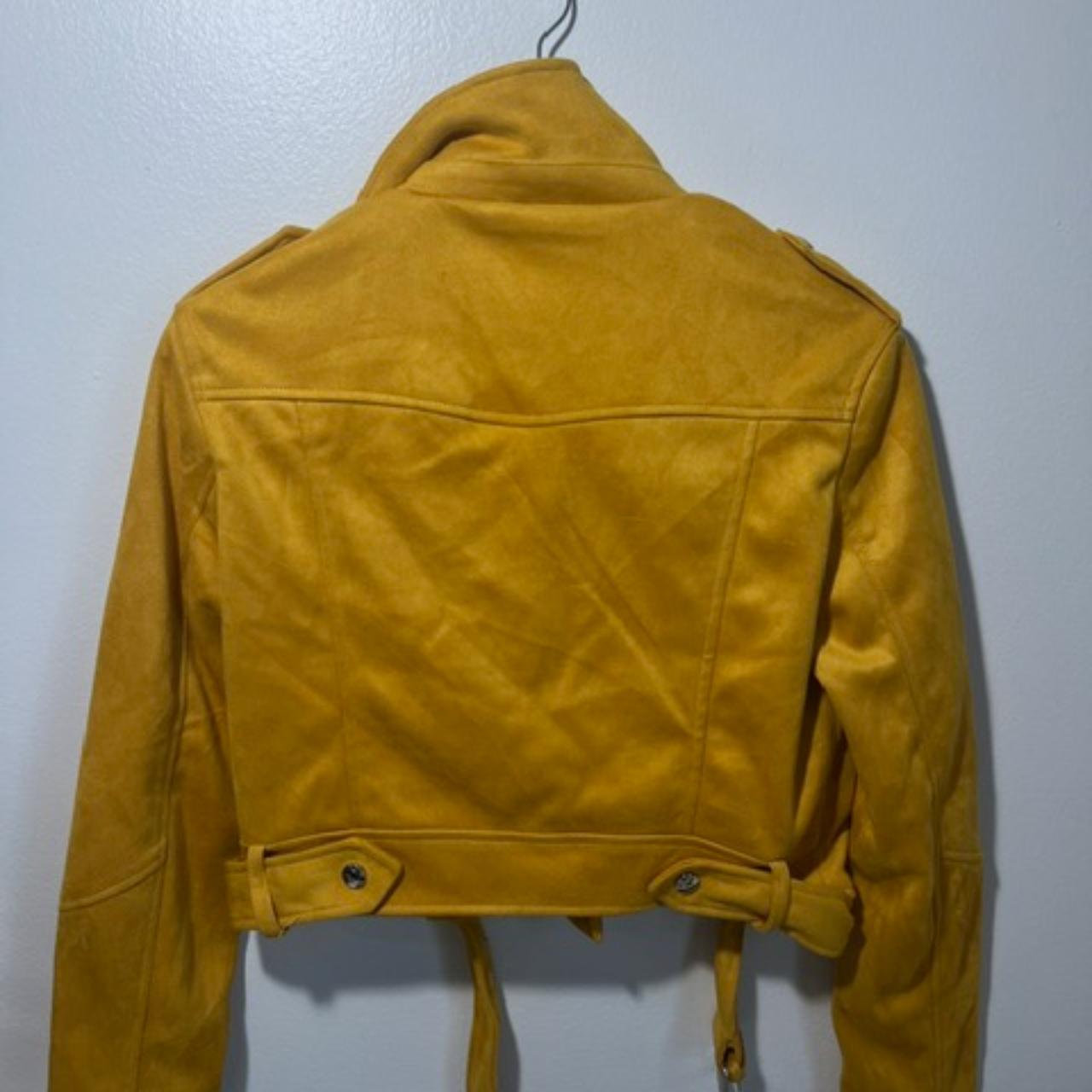 Bershka mustard yellow motorcycle jacket