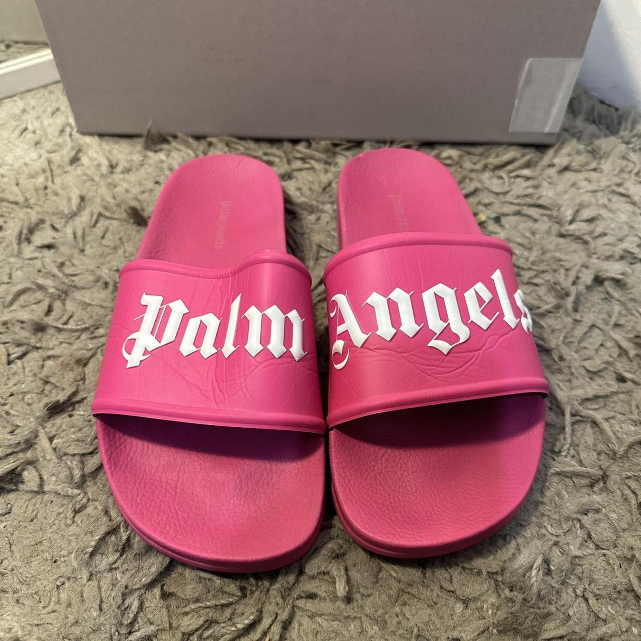 Palm Angels pool slides - fuchsia Worn a few times... - Depop