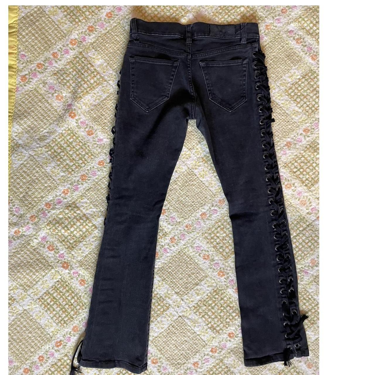 Vintage Lace Up Black Lip Service Jeans these are... Depop