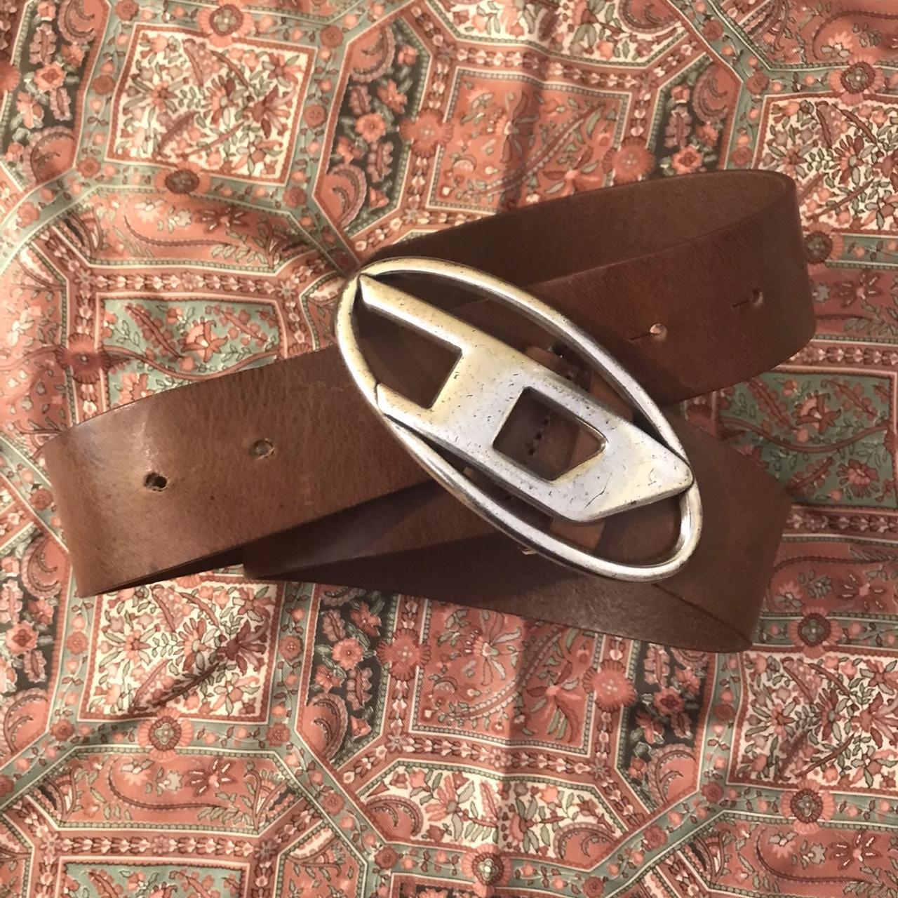 diesel brown leather belt
