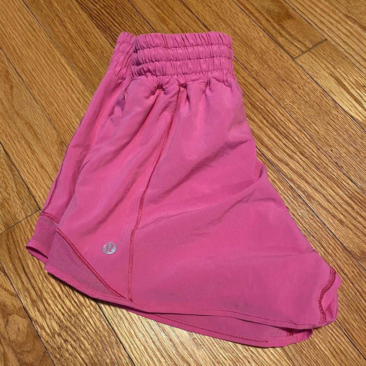 Sonic Pink hotty hot shorts. high rise 4 inch inseam... - Depop