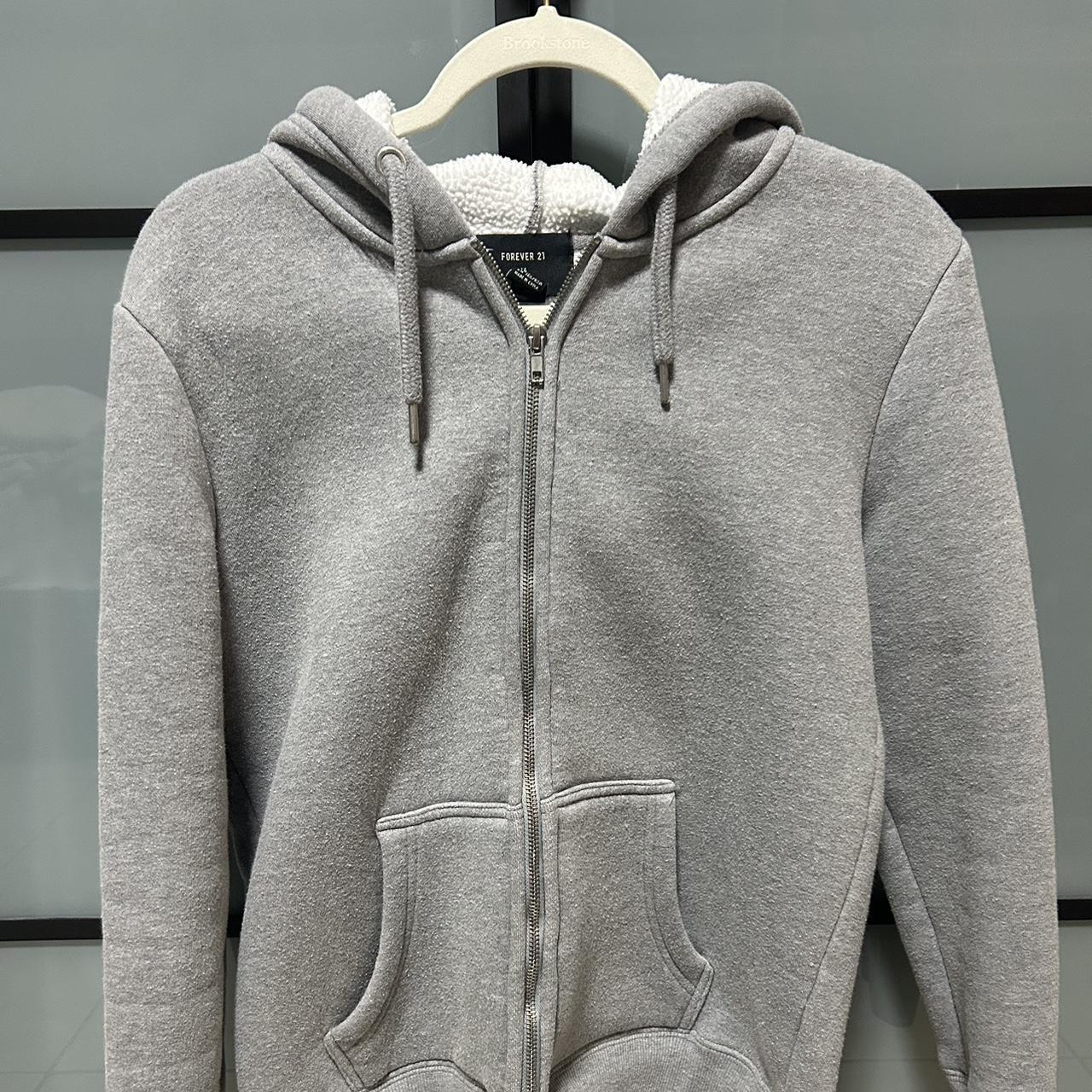 Women S Gray Zip Up Hoodie Depop   P0 