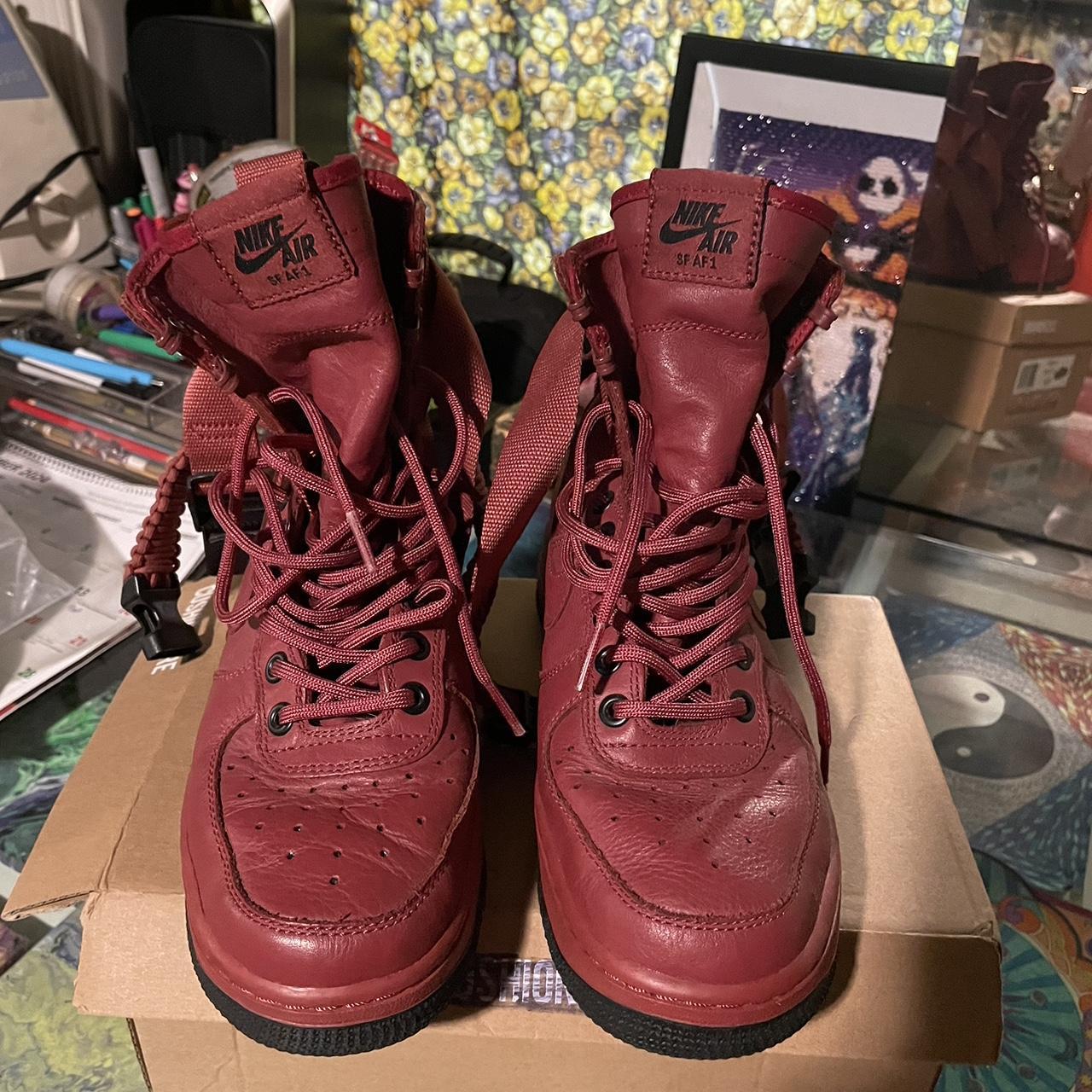 Nike sf air force 1 High Tops Burgundy sneakers newest