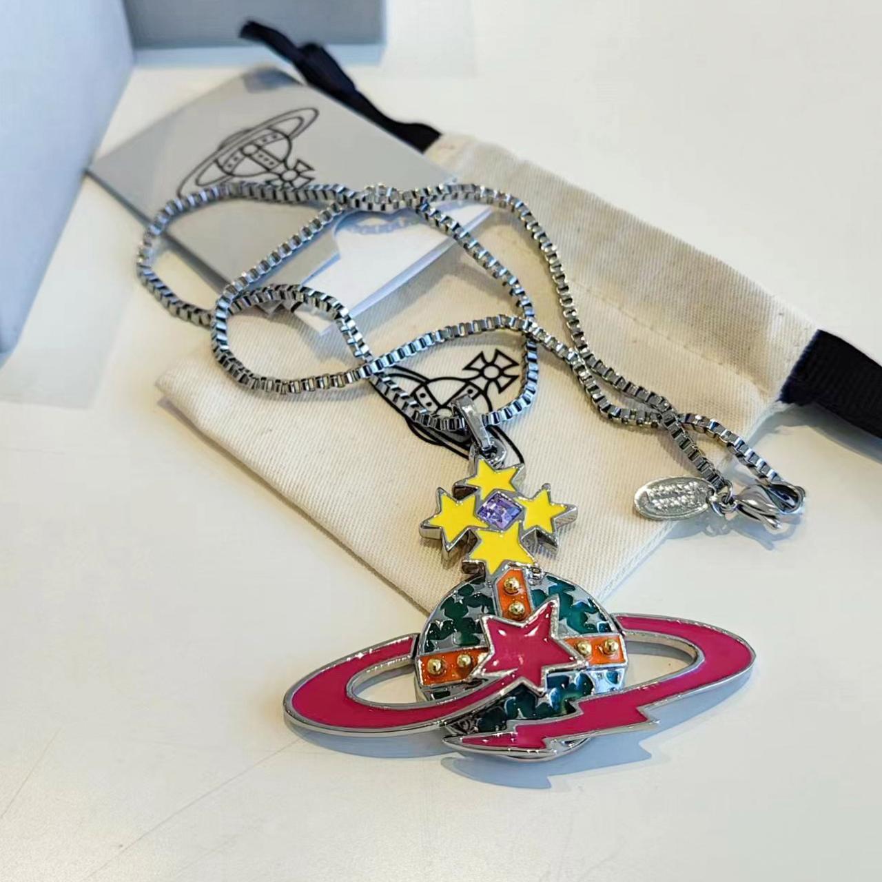 Vivienne Westwood necklace The colourful look makes... - Depop