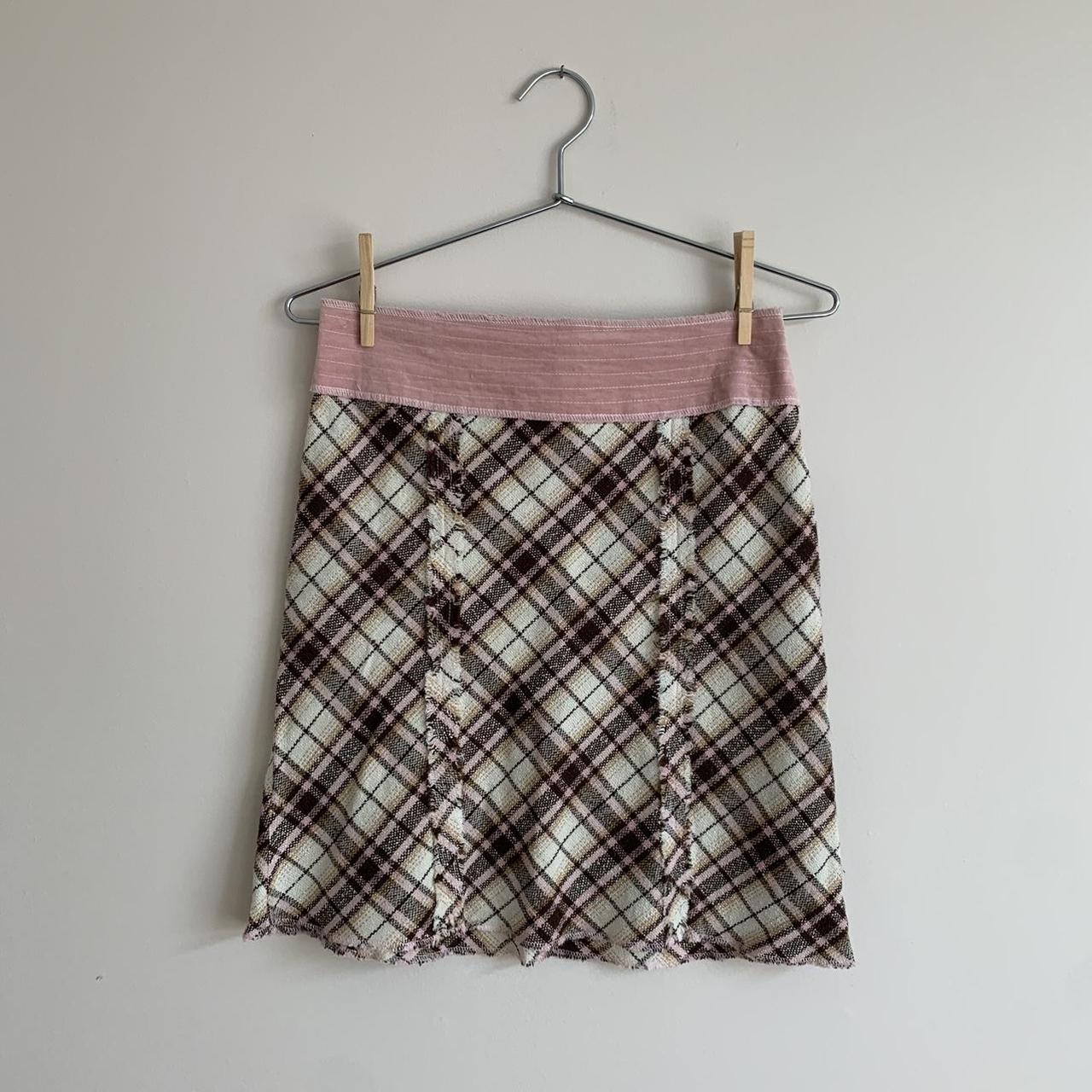 Vintage Pink Plaid Mini Skirt Very Cute Low Rise Depop