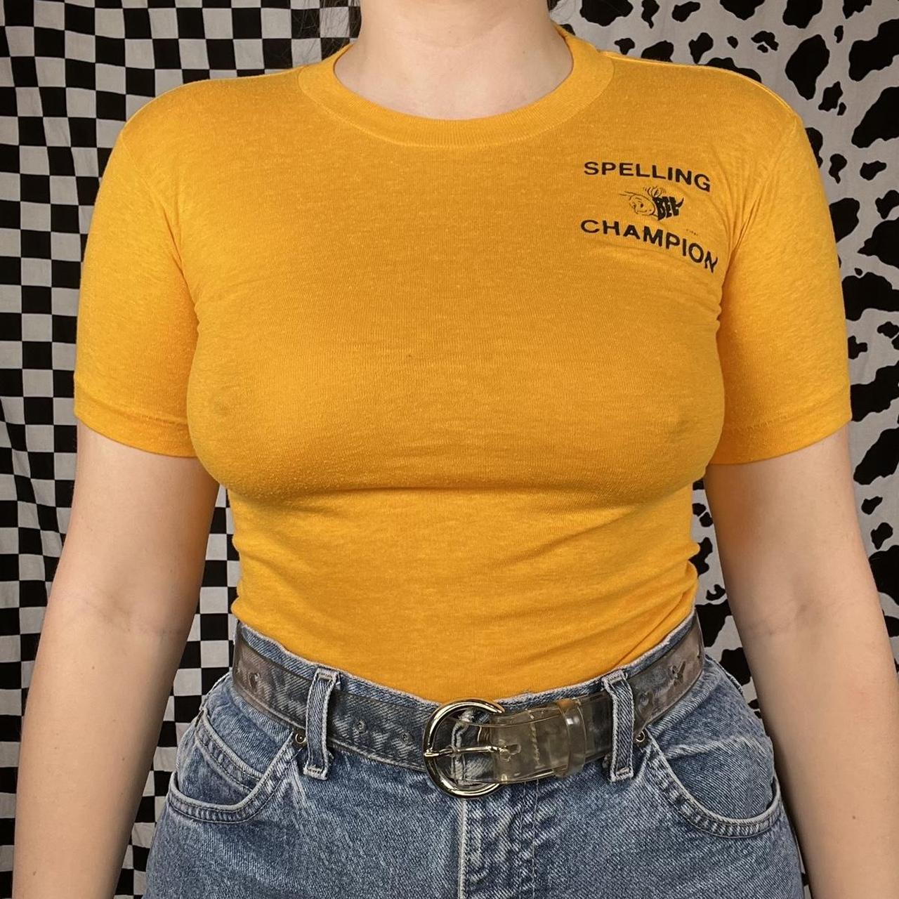 Women's Yellow Tshirt Depop