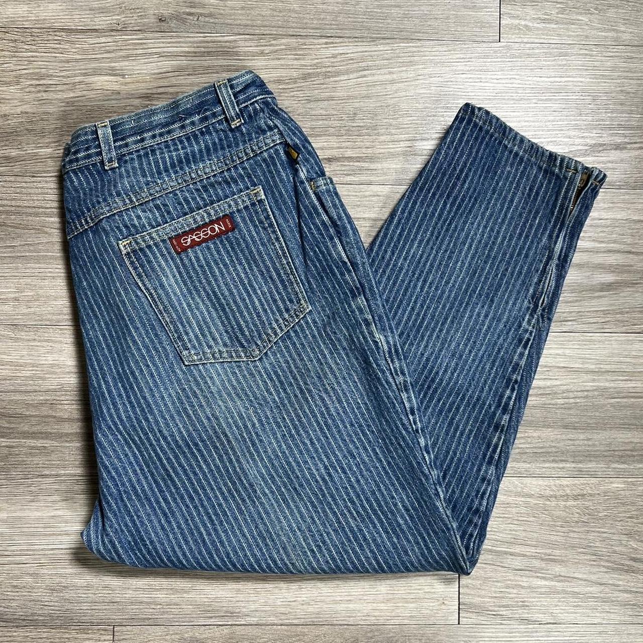 Vintage High-Rise Pinstripe Denim high quality