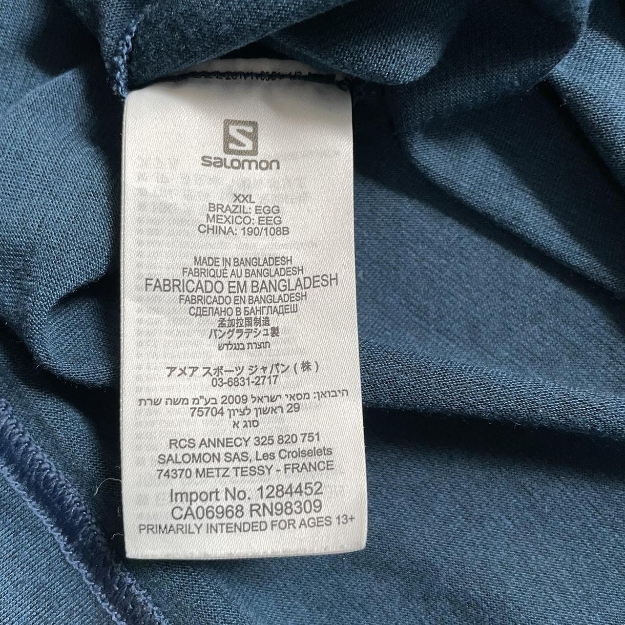 Salomon T shirt. Size stated on label XXL Front