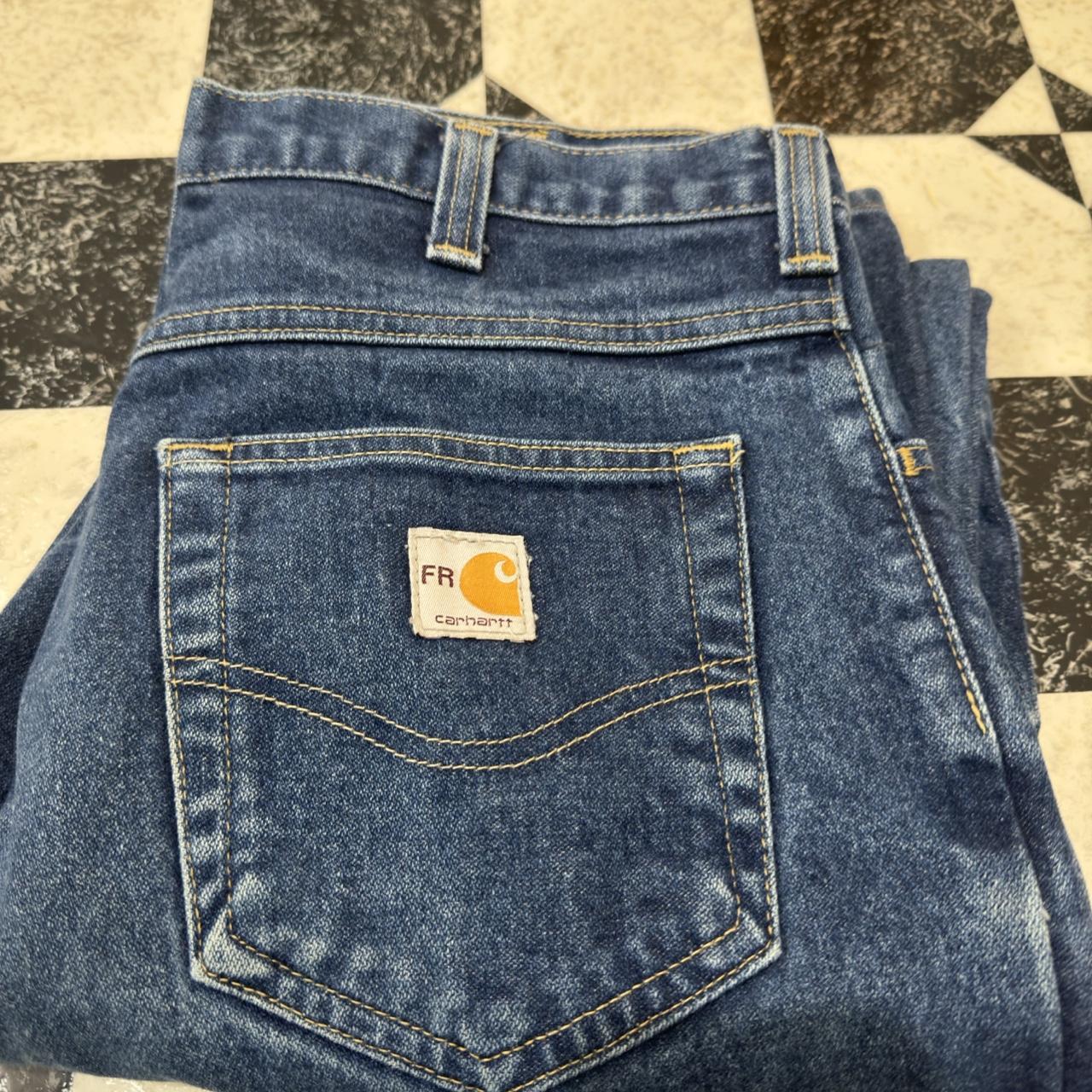 vintage carhartt jeans 90s 32x32 nice fade great... - Depop
