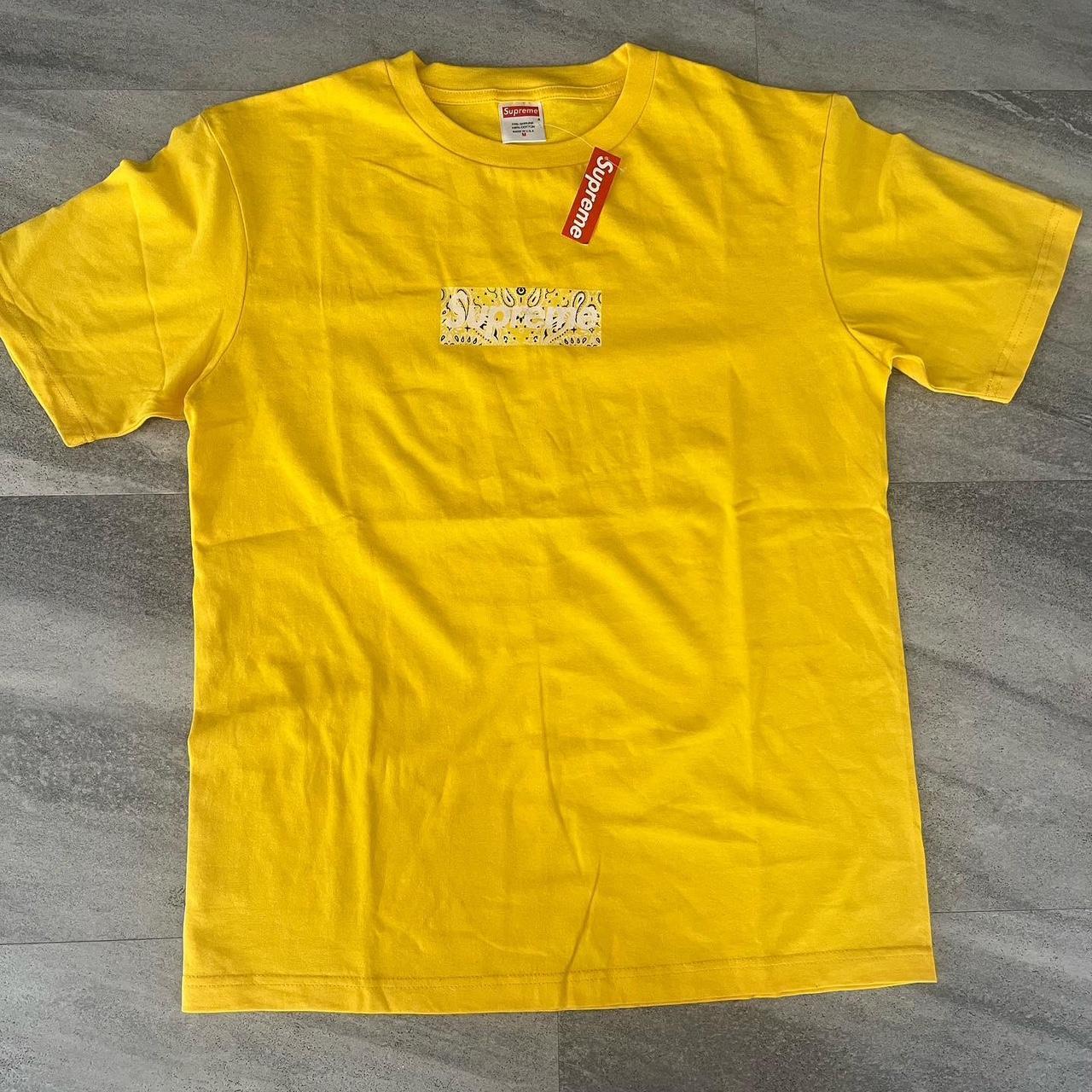 supreme, yellow bandanna box shirt - Depop