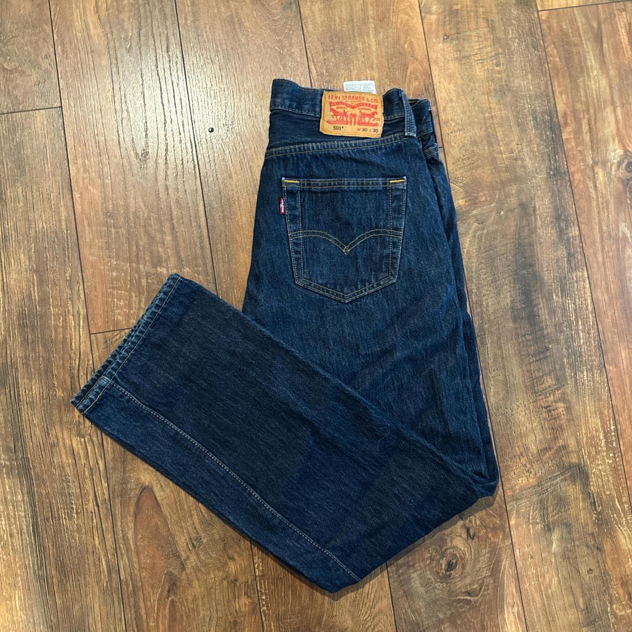 501 Levi Blue Jeans Good Condition Size: 30x30 - Depop