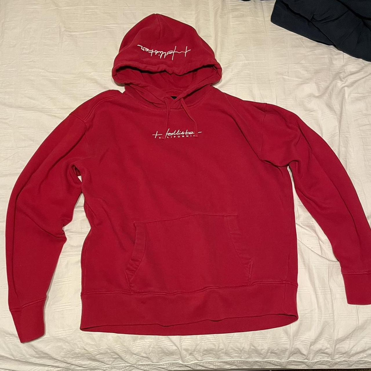 Red hollister hoodie - Depop