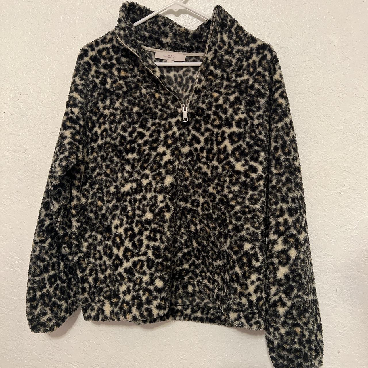 loft cheetah print sweater size medium - Depop