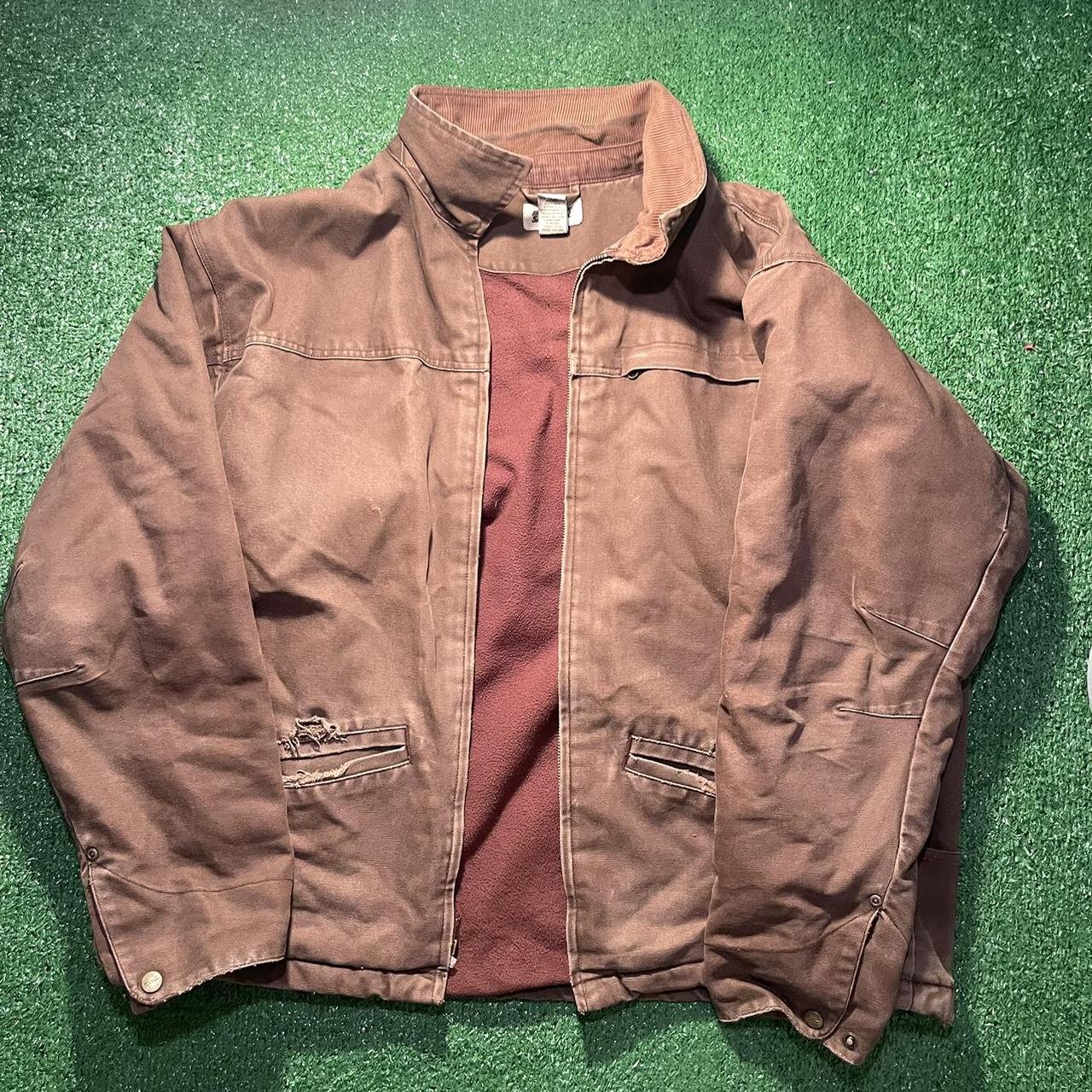 Brown carhartt jacket style oversized heavyweight... - Depop