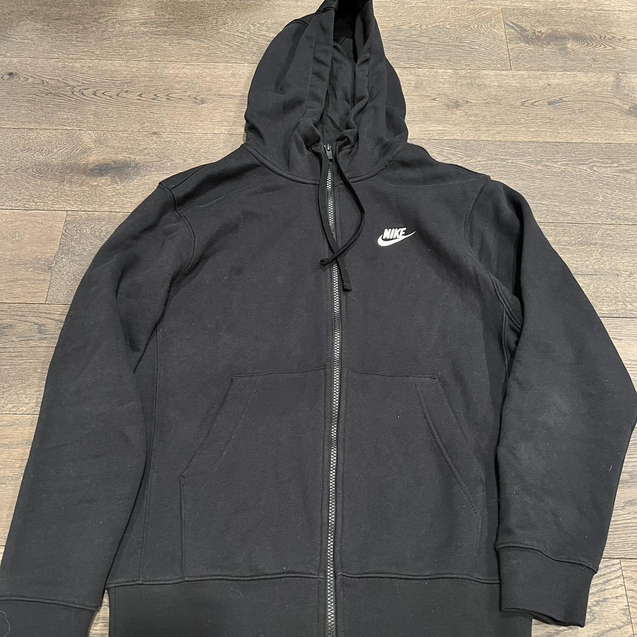 Nike black fleece full zip up sweater Size small - Depop