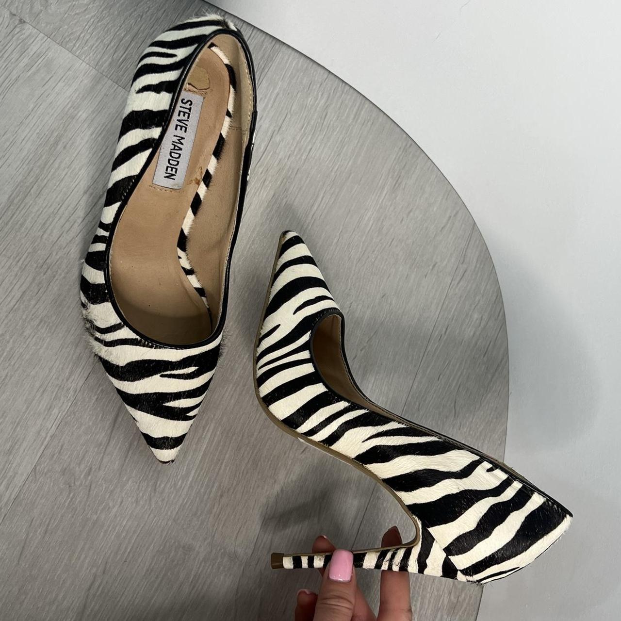 Steve madden zebra outlet heels