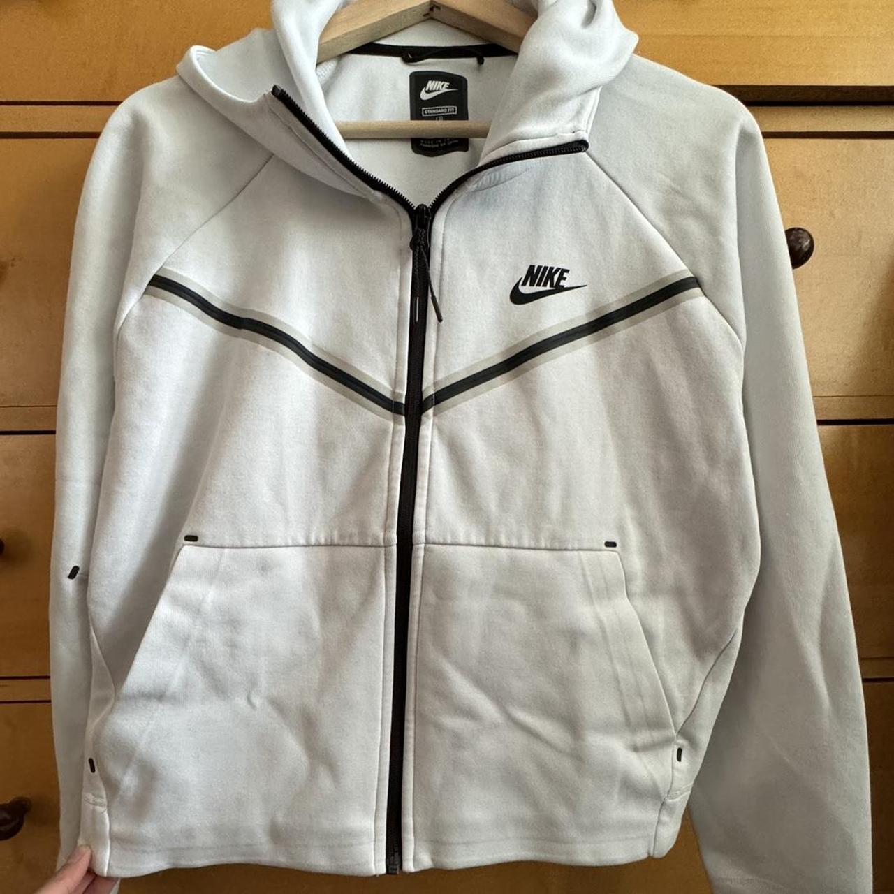 White Nike Sportswear Tech Fleece Zip Up Jacket -... - Depop