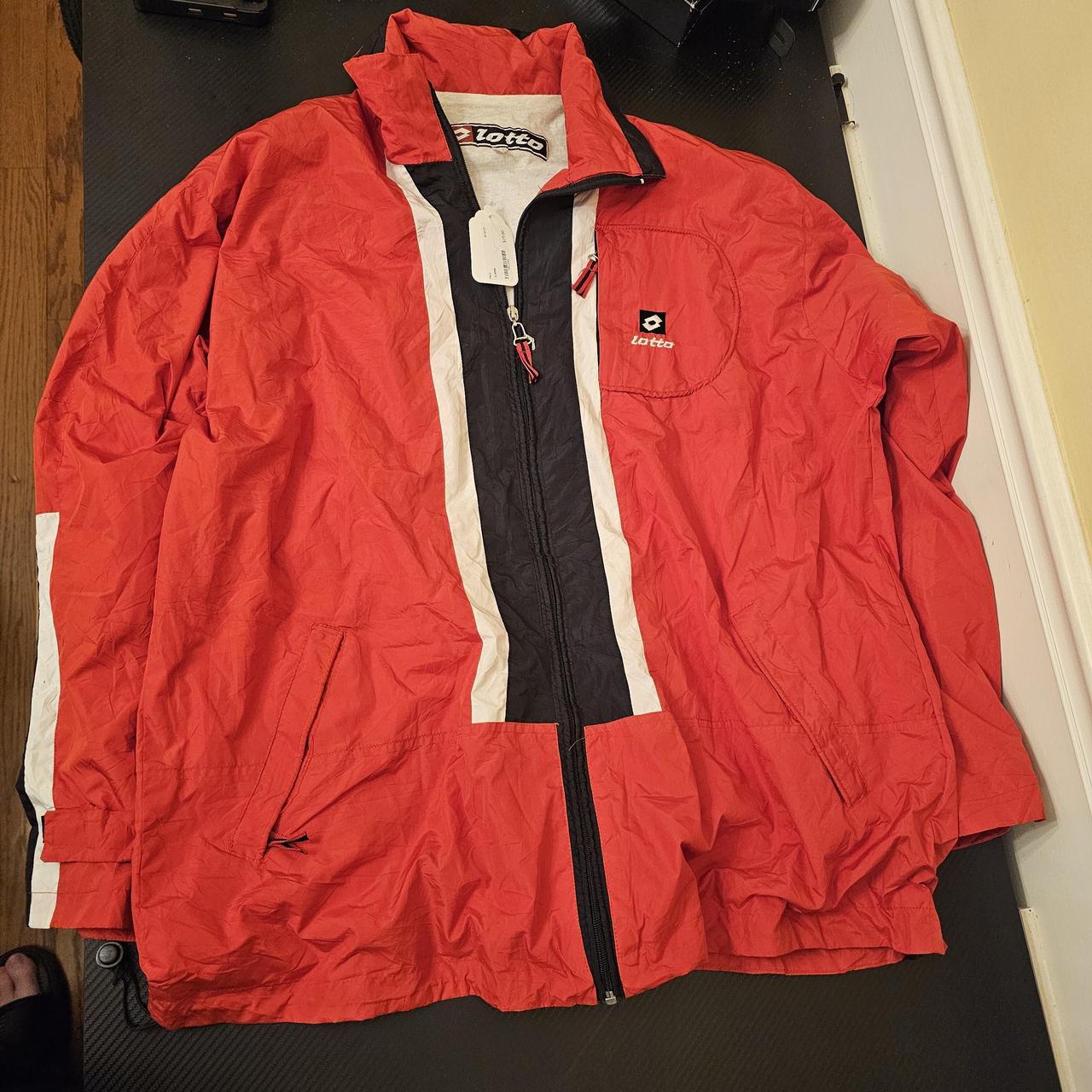 Vintage lotto red windbreaker jacket Size 3xl No... - Depop