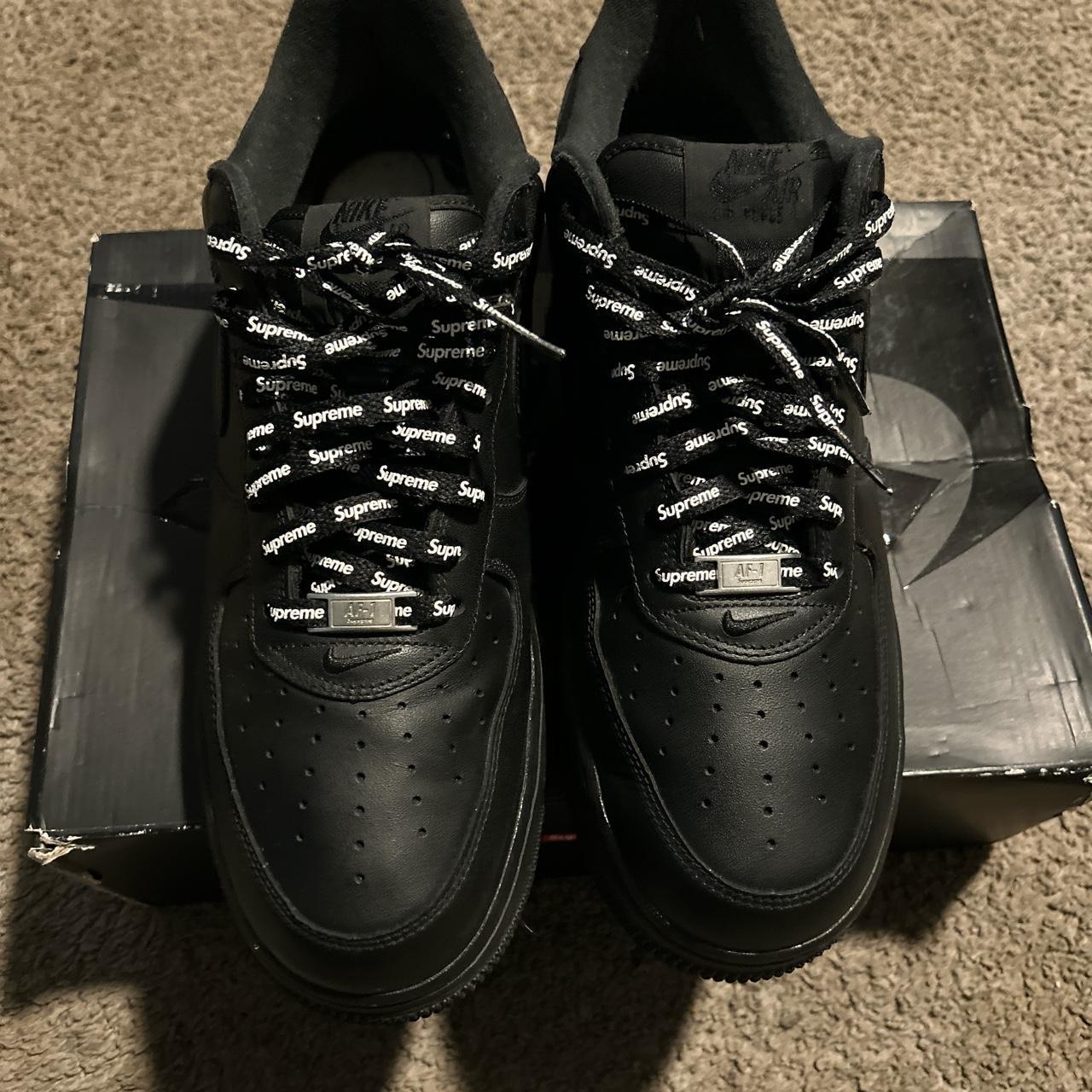 black supreme air force 1s