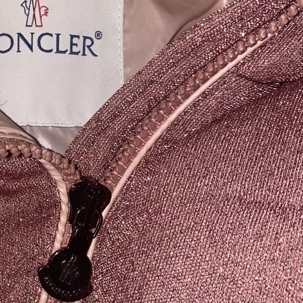 MONCLER AGE 12 PINK GLITTER DOWN FILLED HOODED