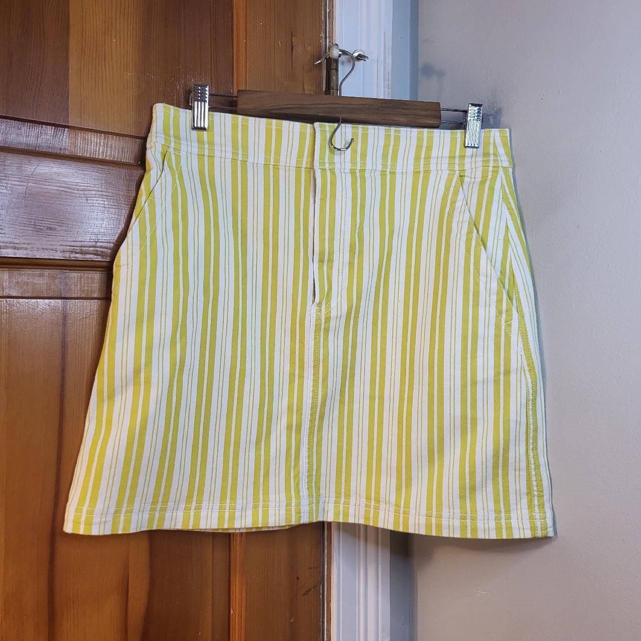 White denim skirt outlet yellow