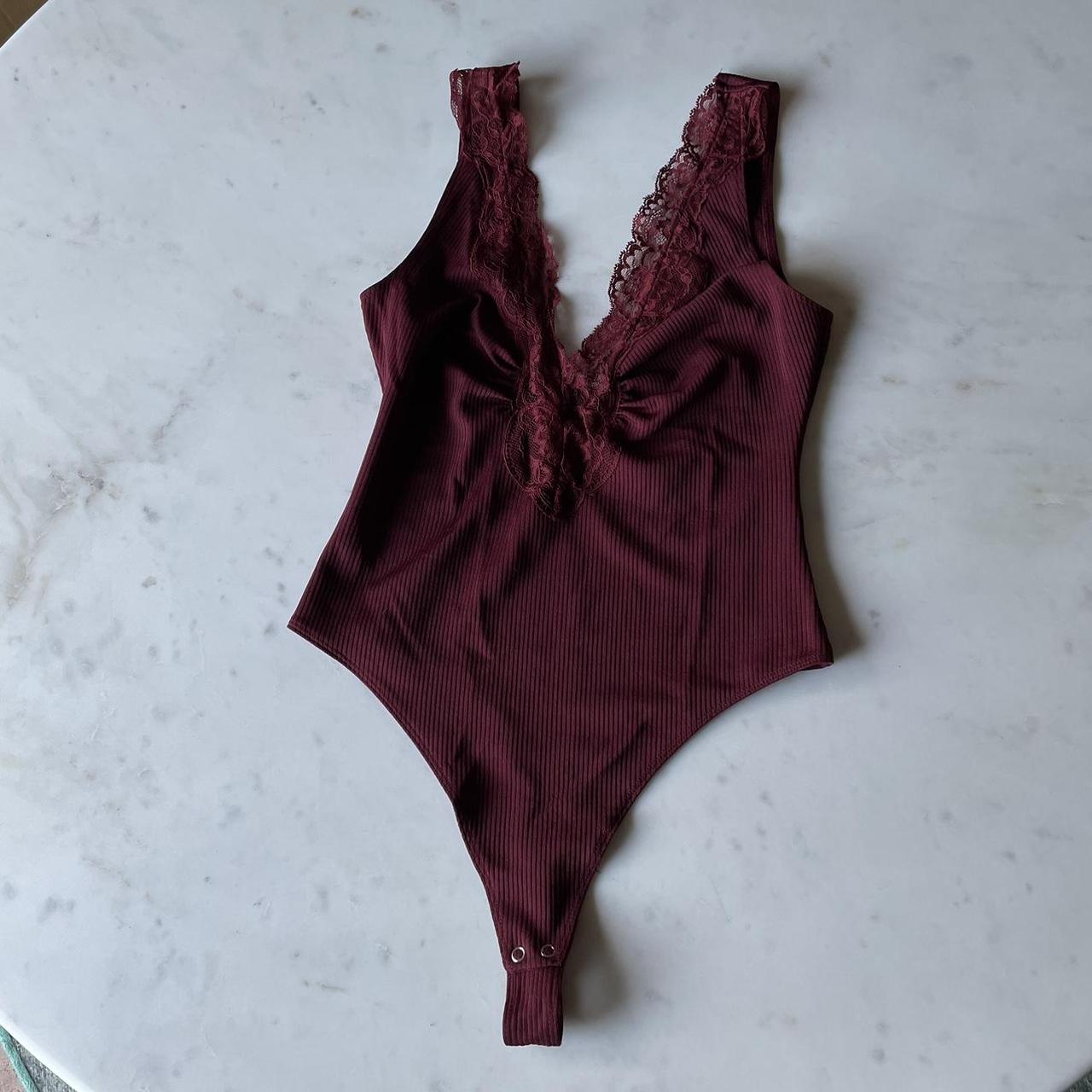 Free People First Call Stretch Jersey Lace Bodysuit - Depop