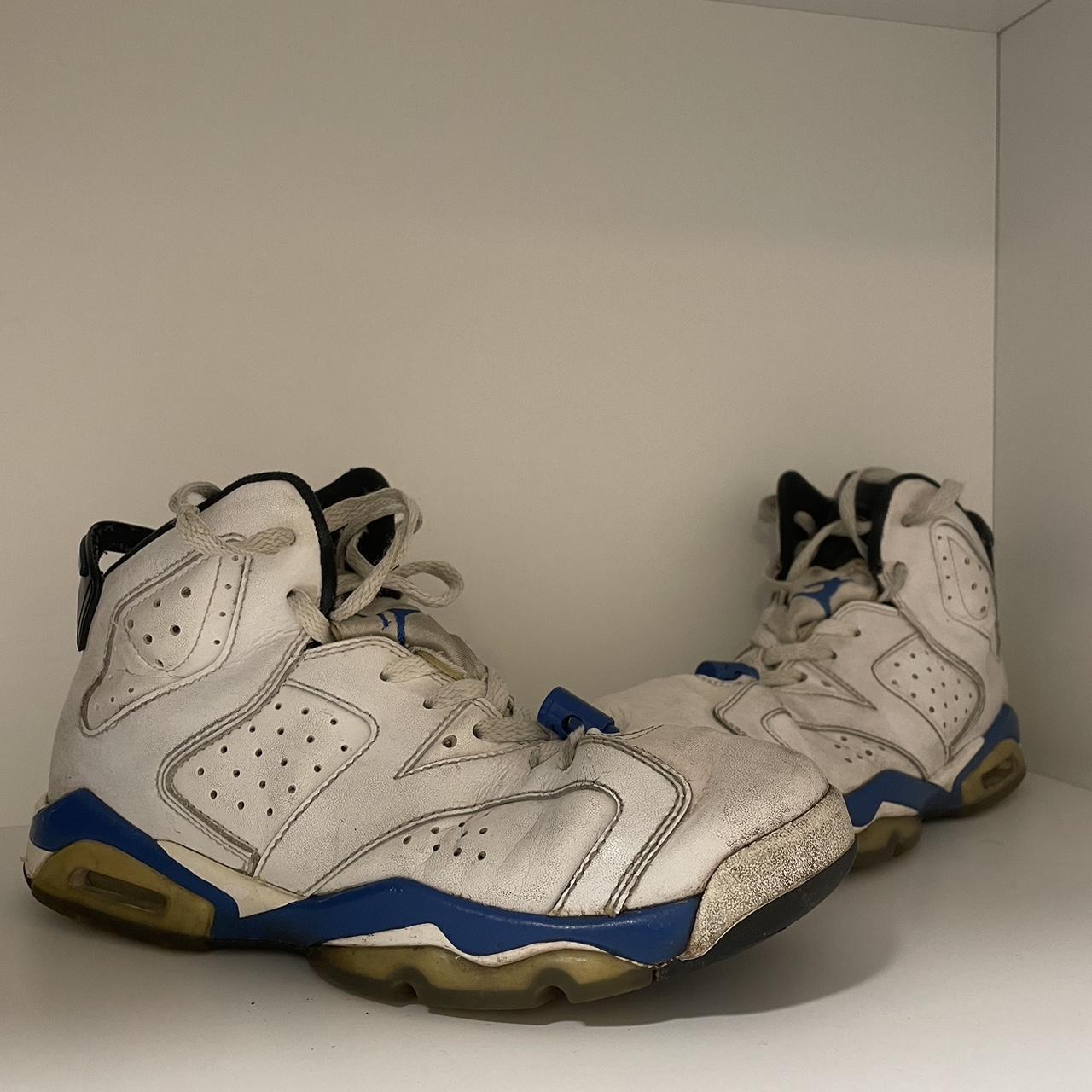 white and blue jordans 2021