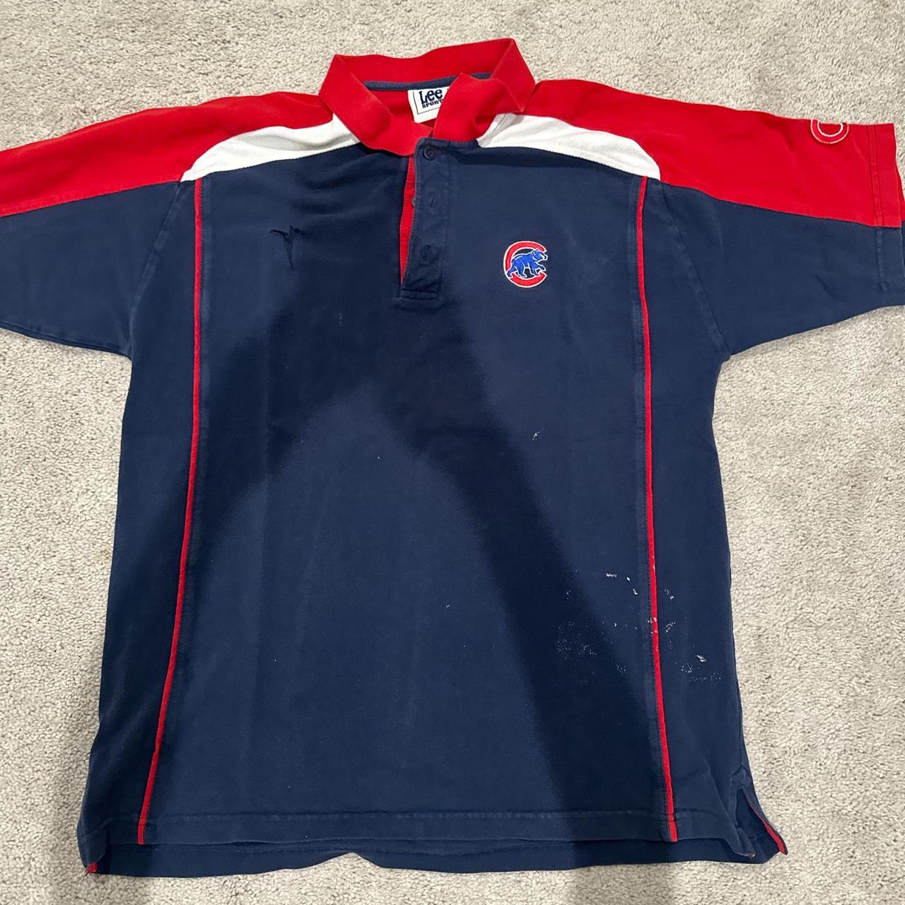 vintage cubs polo shirt on a lee sports tag is... - Depop